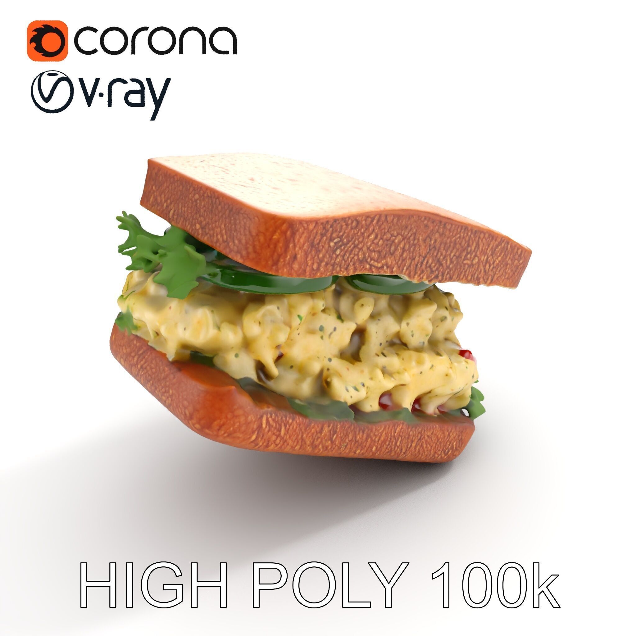 Chicken Salad Sandwich D Model Pack for Realistic Rendering Low-poly 3D model_15