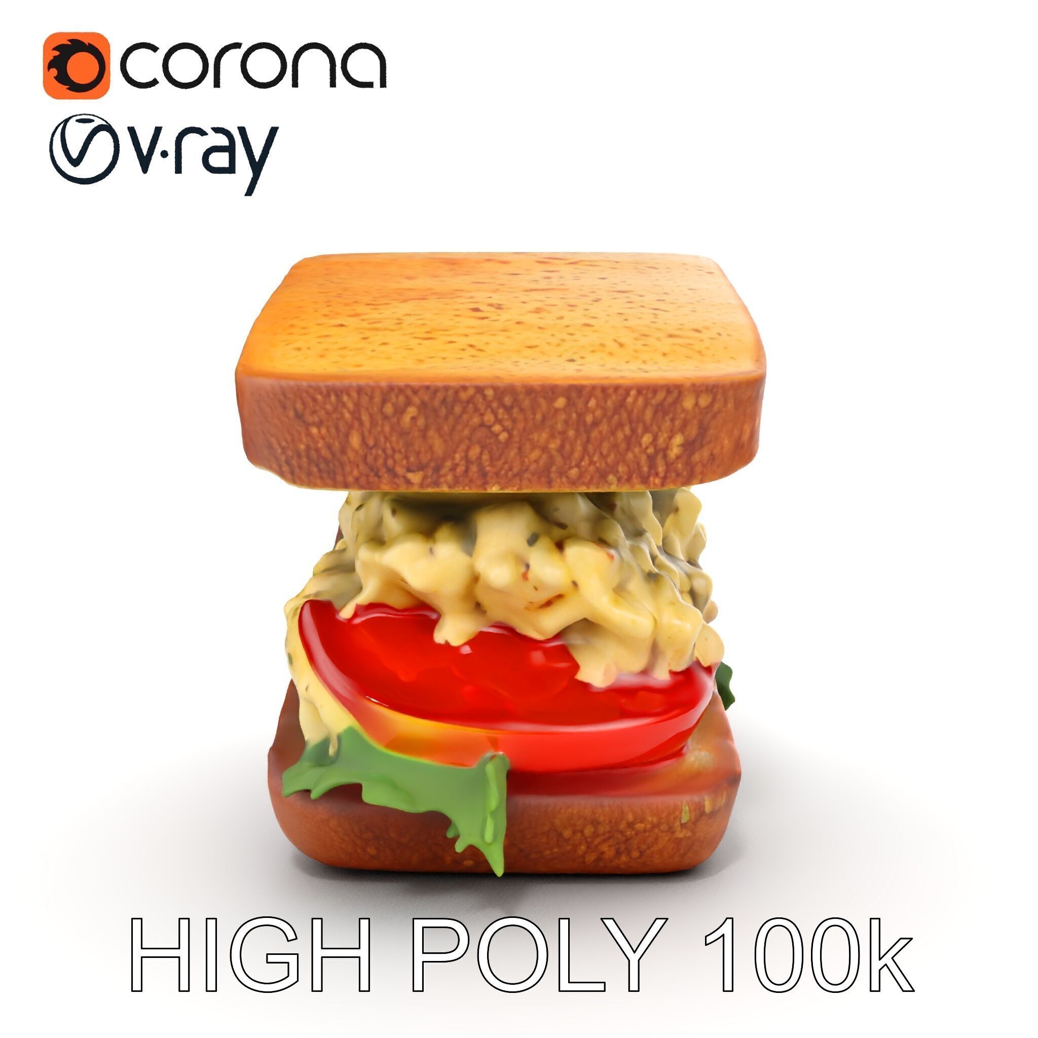 Chicken Salad Sandwich D Model Pack for Realistic Rendering Low-poly 3D model_29