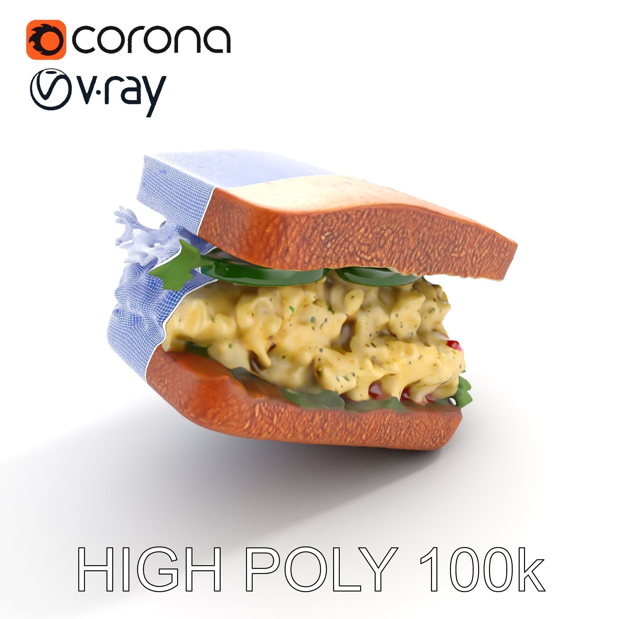 Chicken Salad Sandwich D Model Pack for Realistic Rendering Low-poly 3D model_26