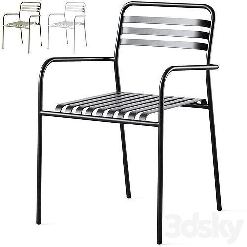 Aluminum garden armchair Free low-poly 3D model