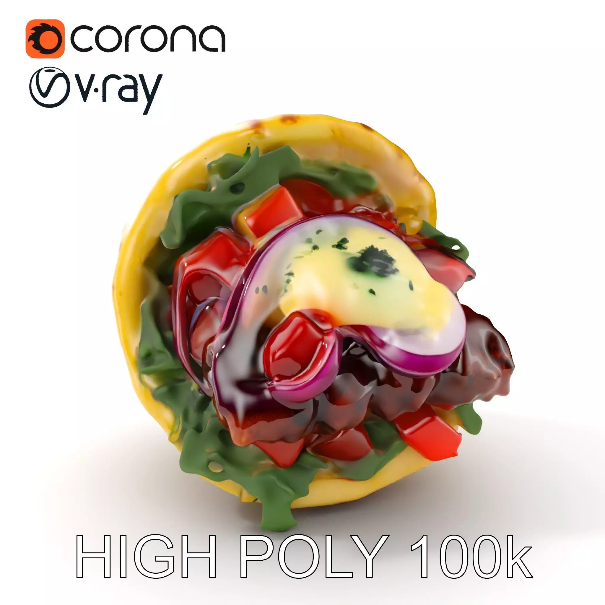 Tasty Shawarma Wrap D Model Pack Low-poly 3D model_0
