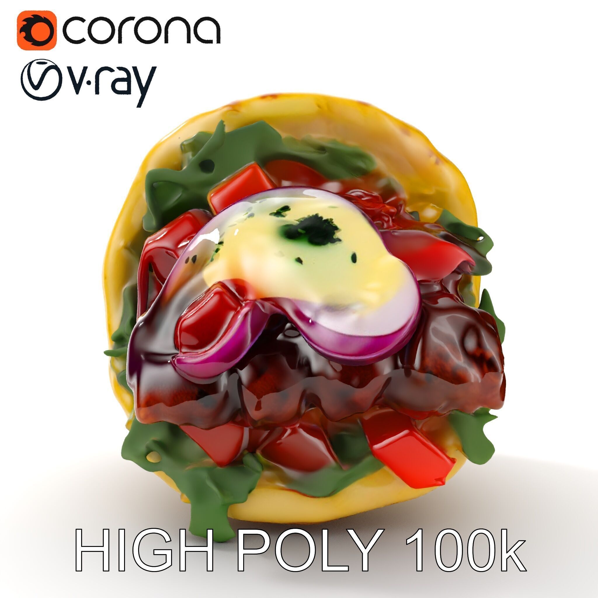 Tasty Shawarma Wrap D Model Pack Low-poly 3D model_23