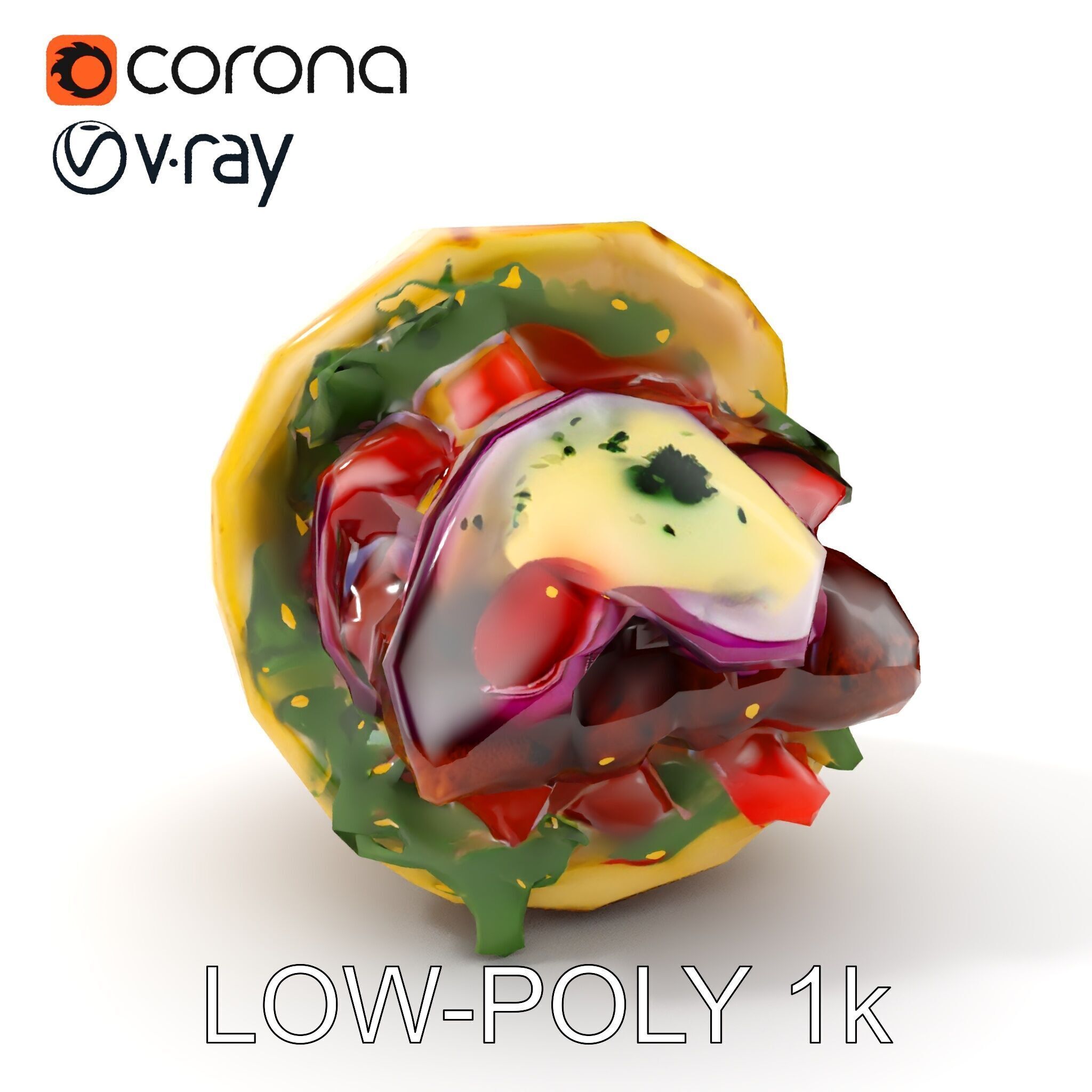 Tasty Shawarma Wrap D Model Pack Low-poly 3D model_7