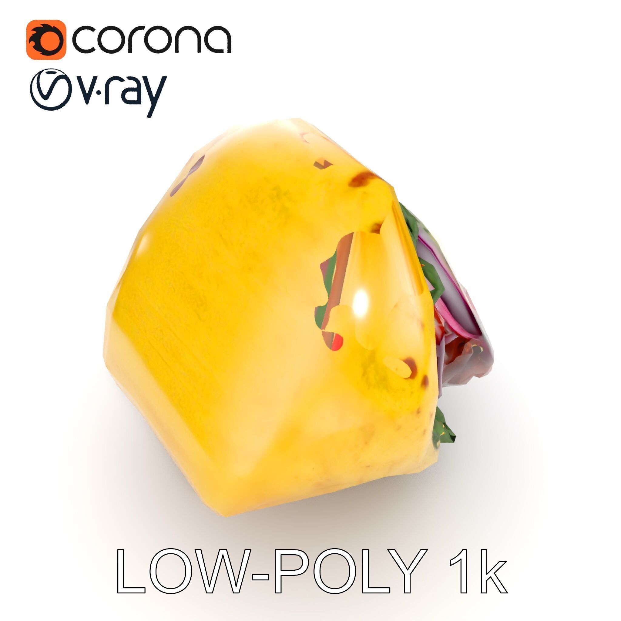 Tasty Shawarma Wrap D Model Pack Low-poly 3D model_17