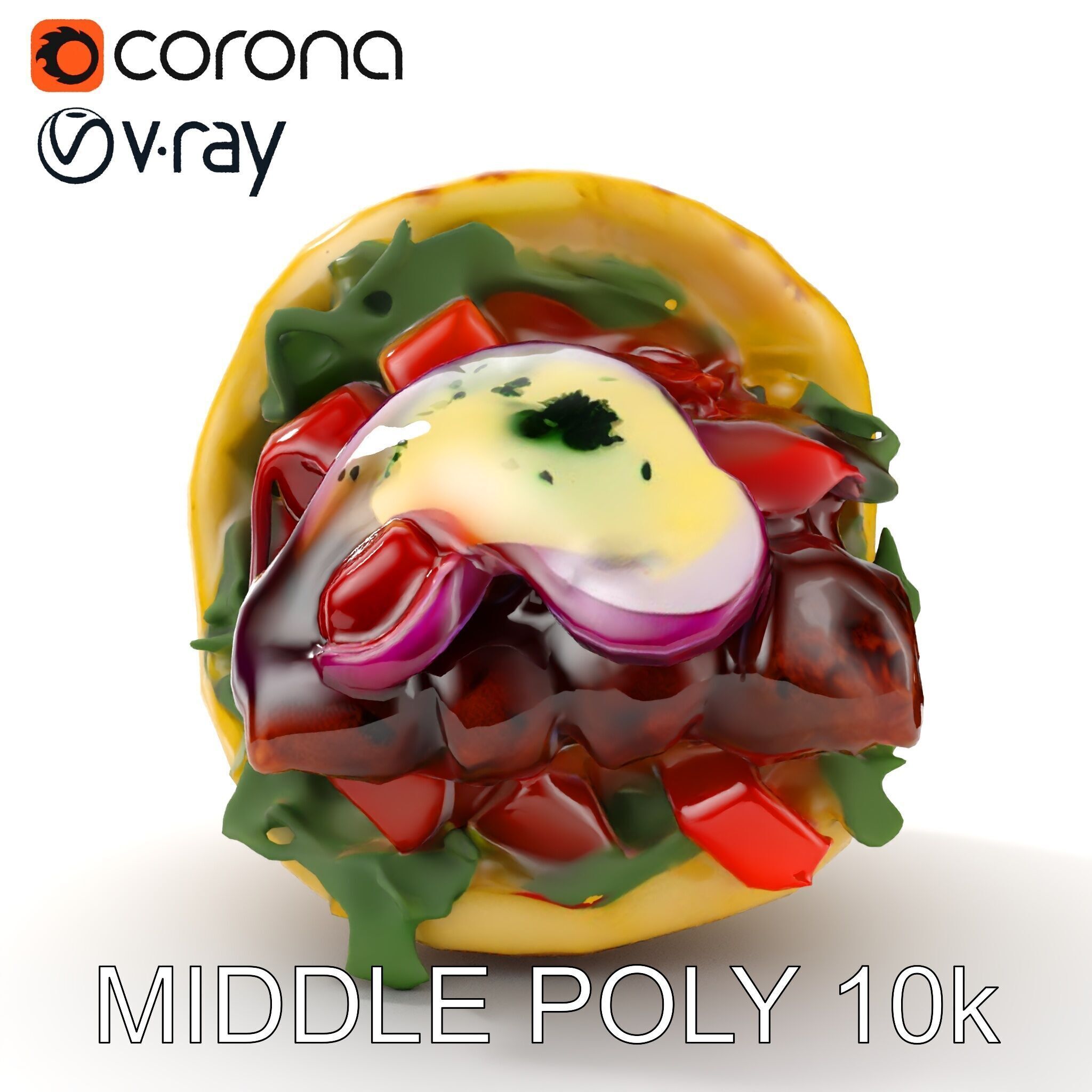 Tasty Shawarma Wrap D Model Pack Low-poly 3D model_19
