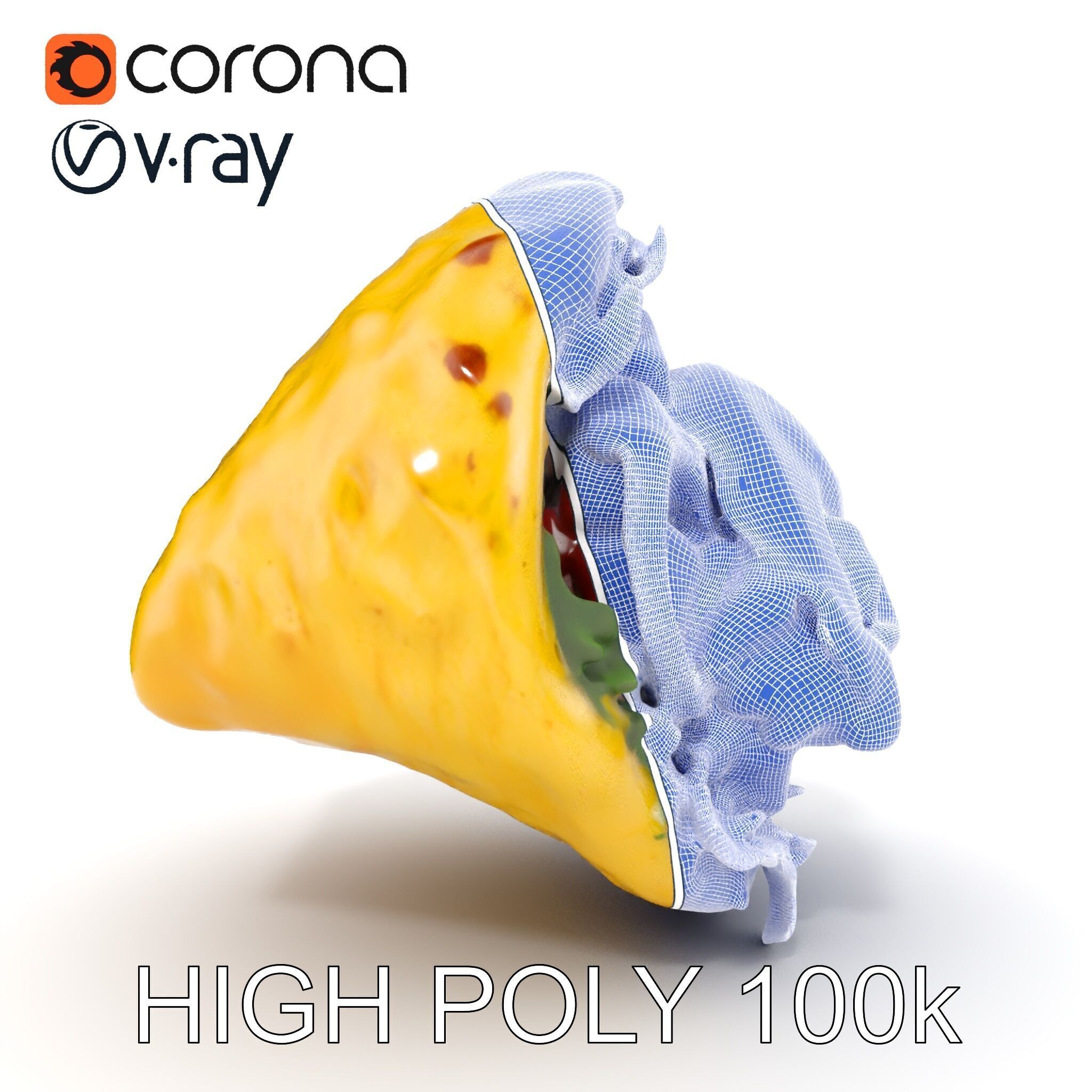 Tasty Shawarma Wrap D Model Pack Low-poly 3D model_35