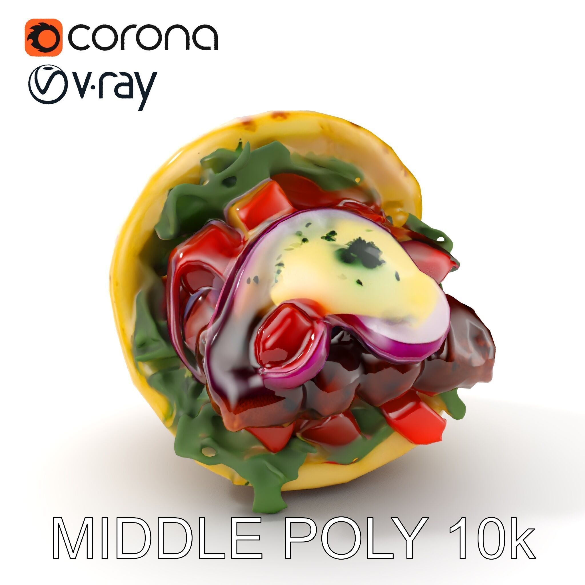 Tasty Shawarma Wrap D Model Pack Low-poly 3D model_6