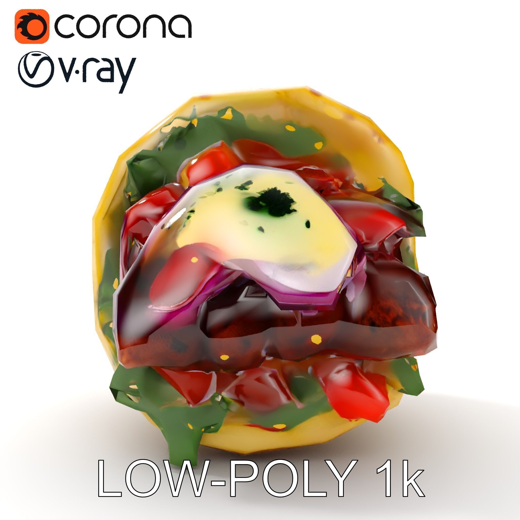 Tasty Shawarma Wrap D Model Pack Low-poly 3D model_9