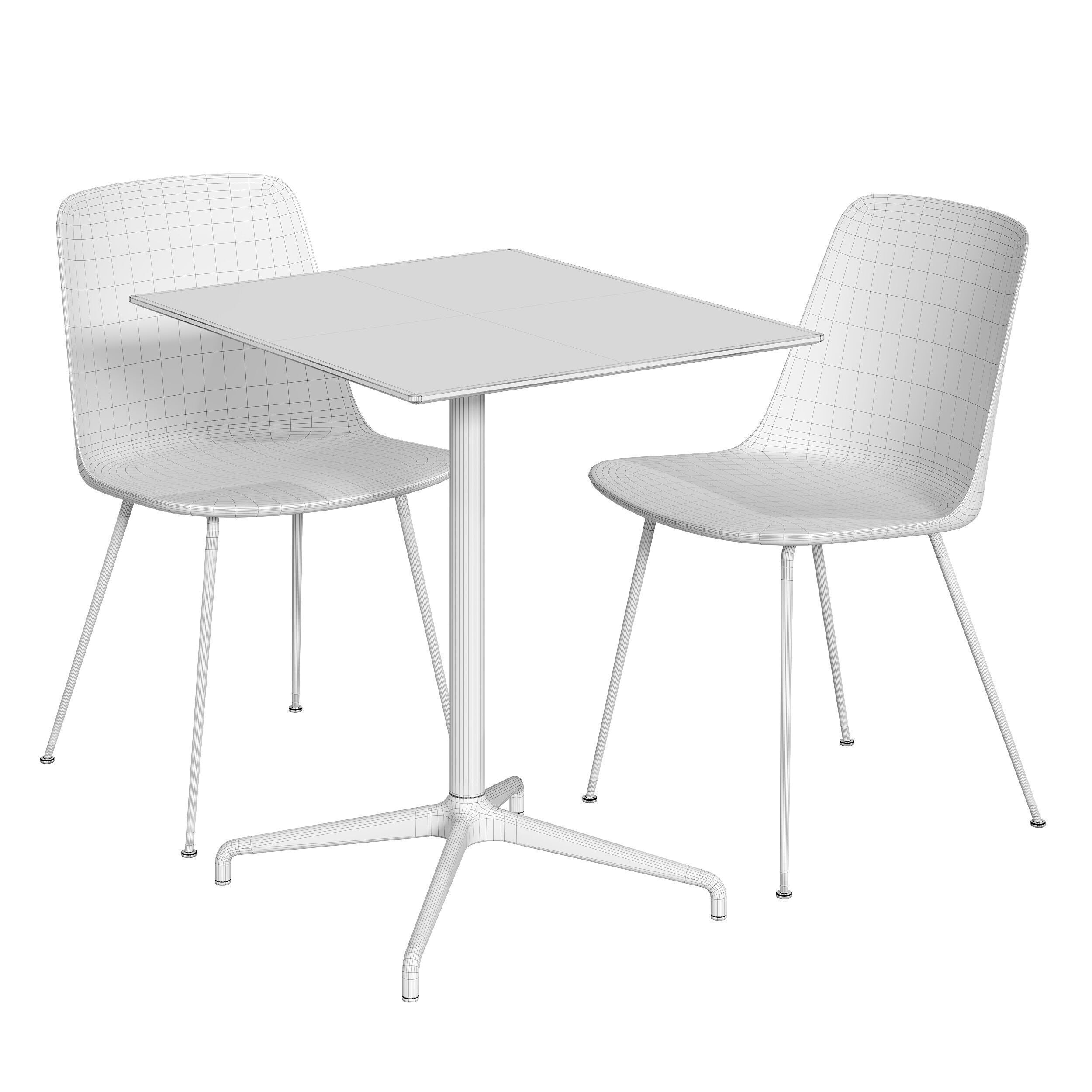 AndTradition Rely HW6 ATD4 Chair and Table by Hee Welling 3D model_6