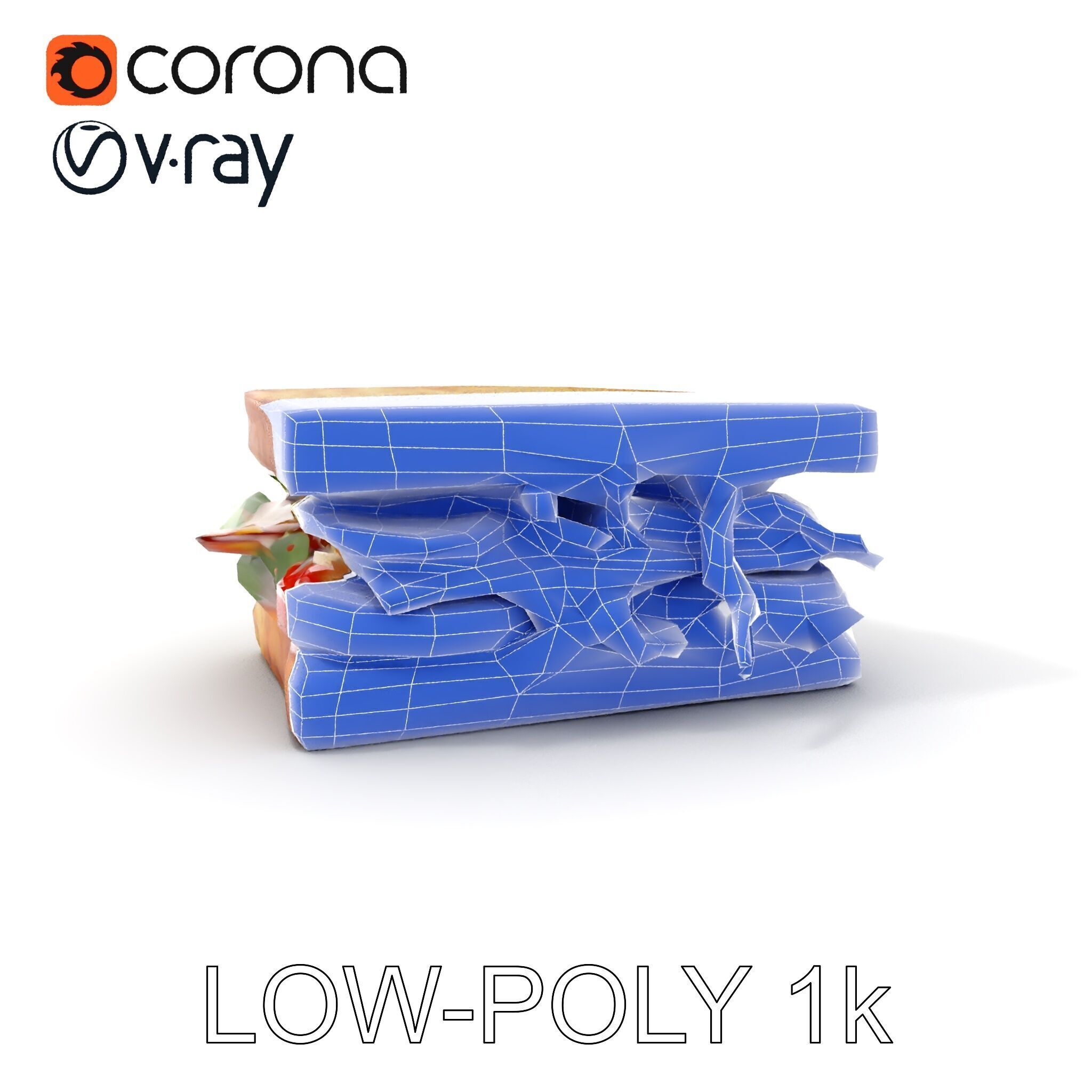 Delicious Sandwich Model Pack with Realistic Ingredients Low-poly 3D model_15