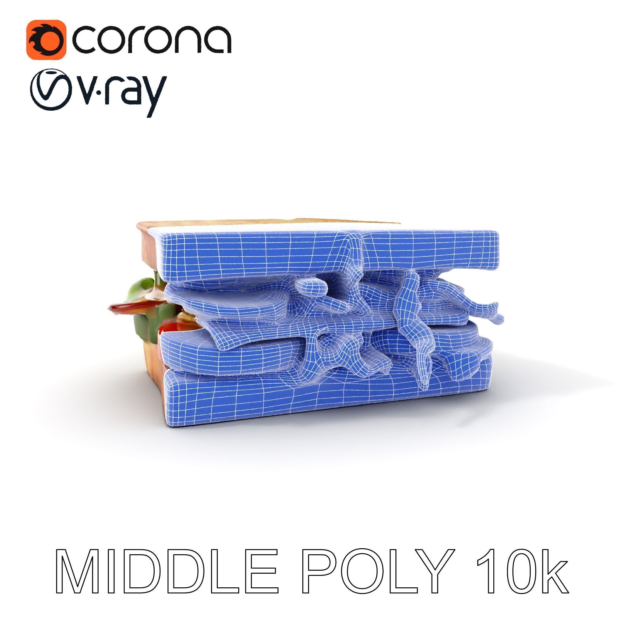 Delicious Sandwich Model Pack with Realistic Ingredients Low-poly 3D model_11