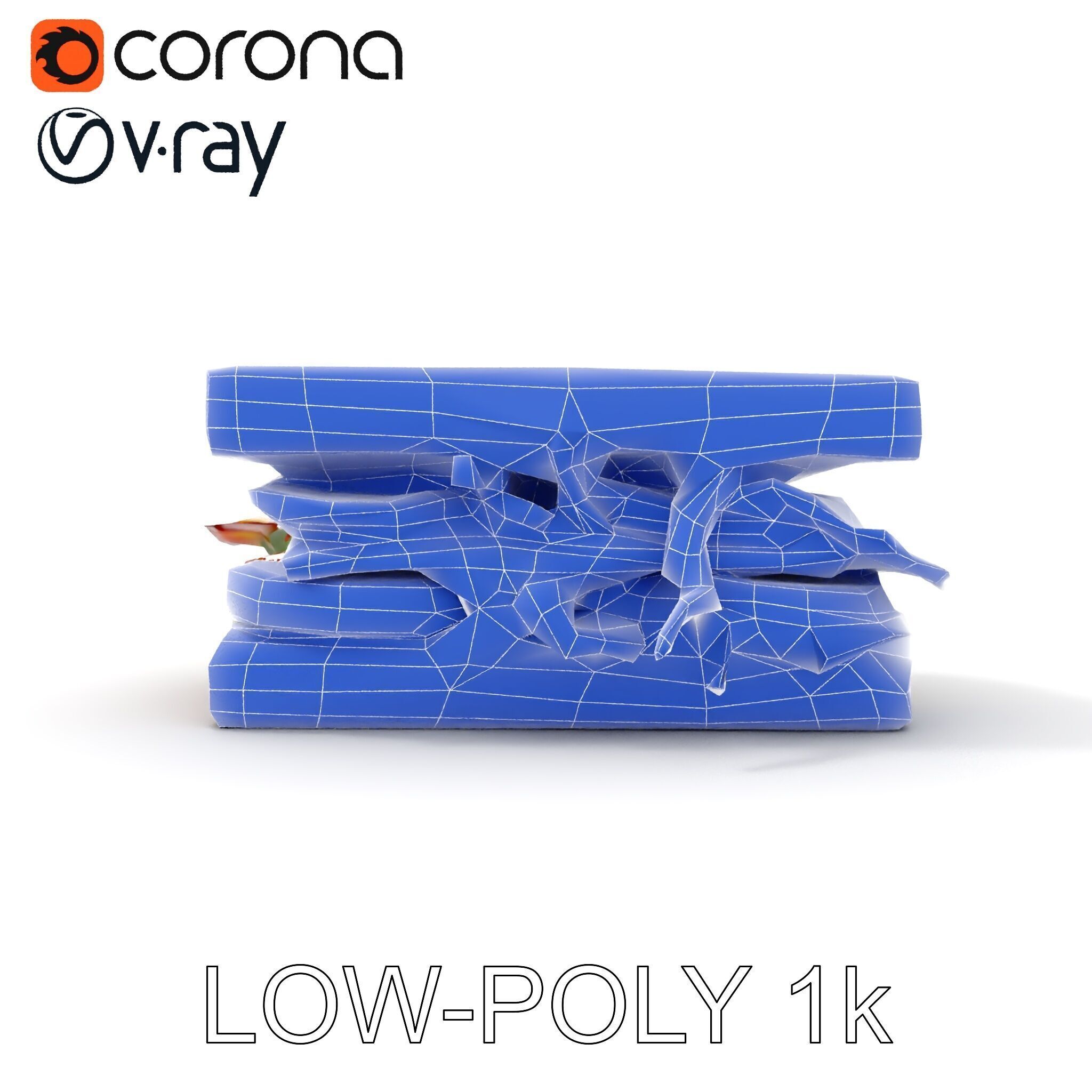 Delicious Sandwich Model Pack with Realistic Ingredients Low-poly 3D model_28