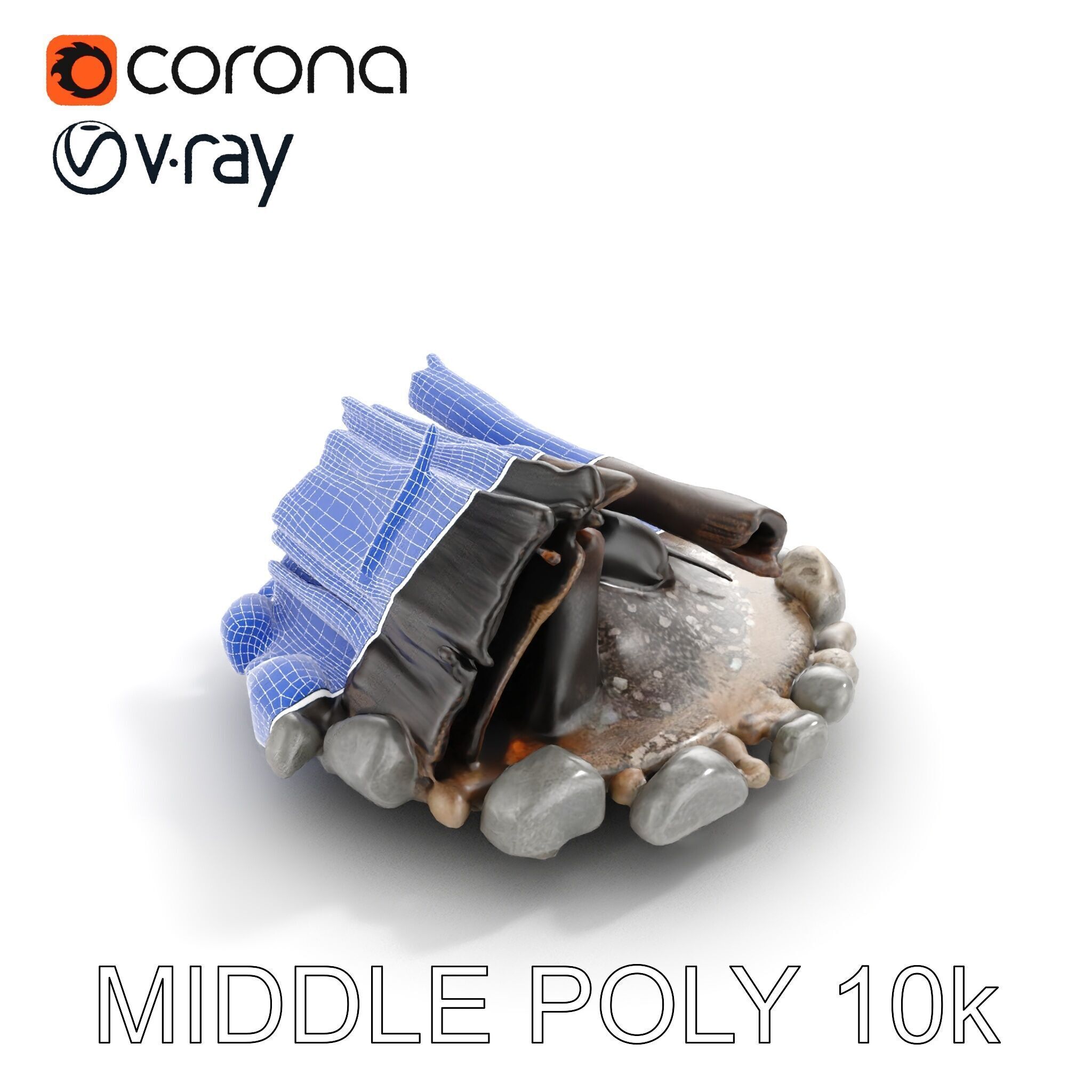 Campfire and Stone Circle D Model Pack Low-poly 3D model_27