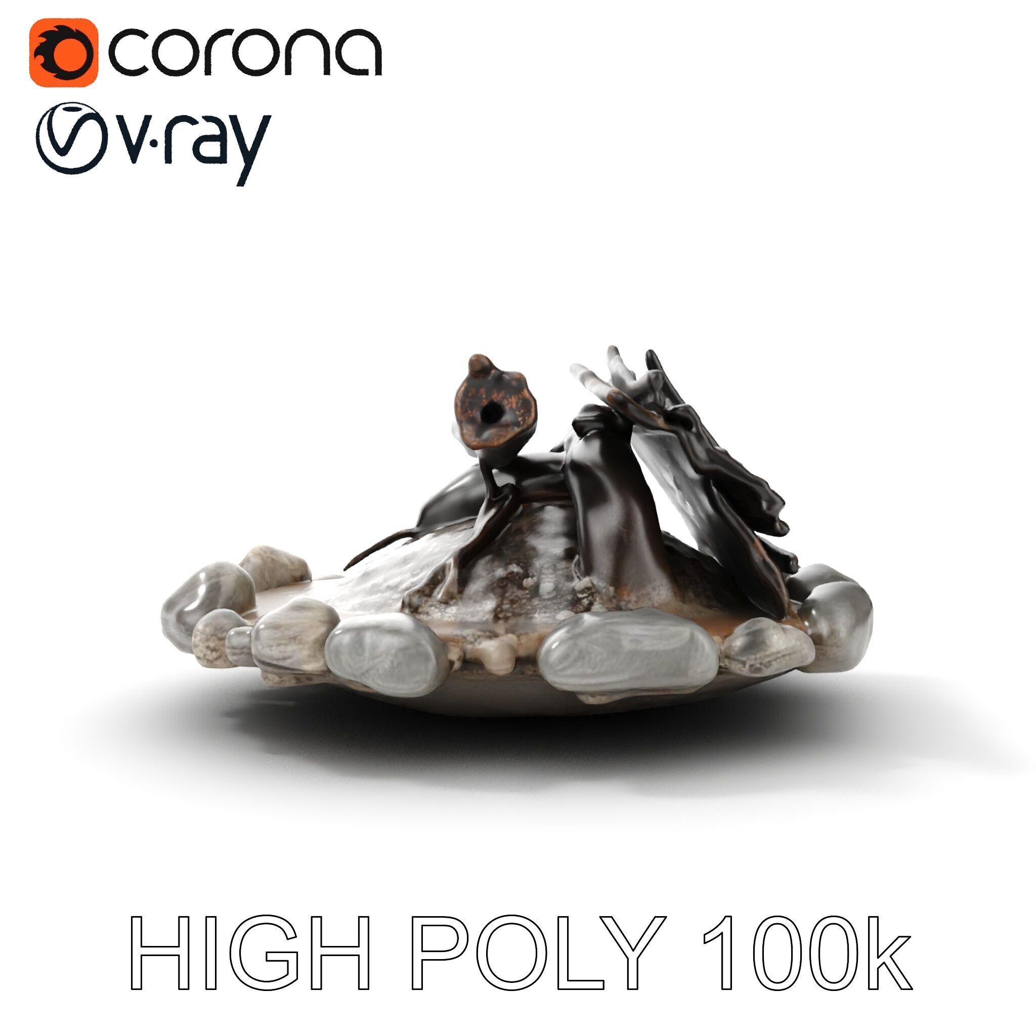 Campfire and Stone Circle D Model Pack Low-poly 3D model_13