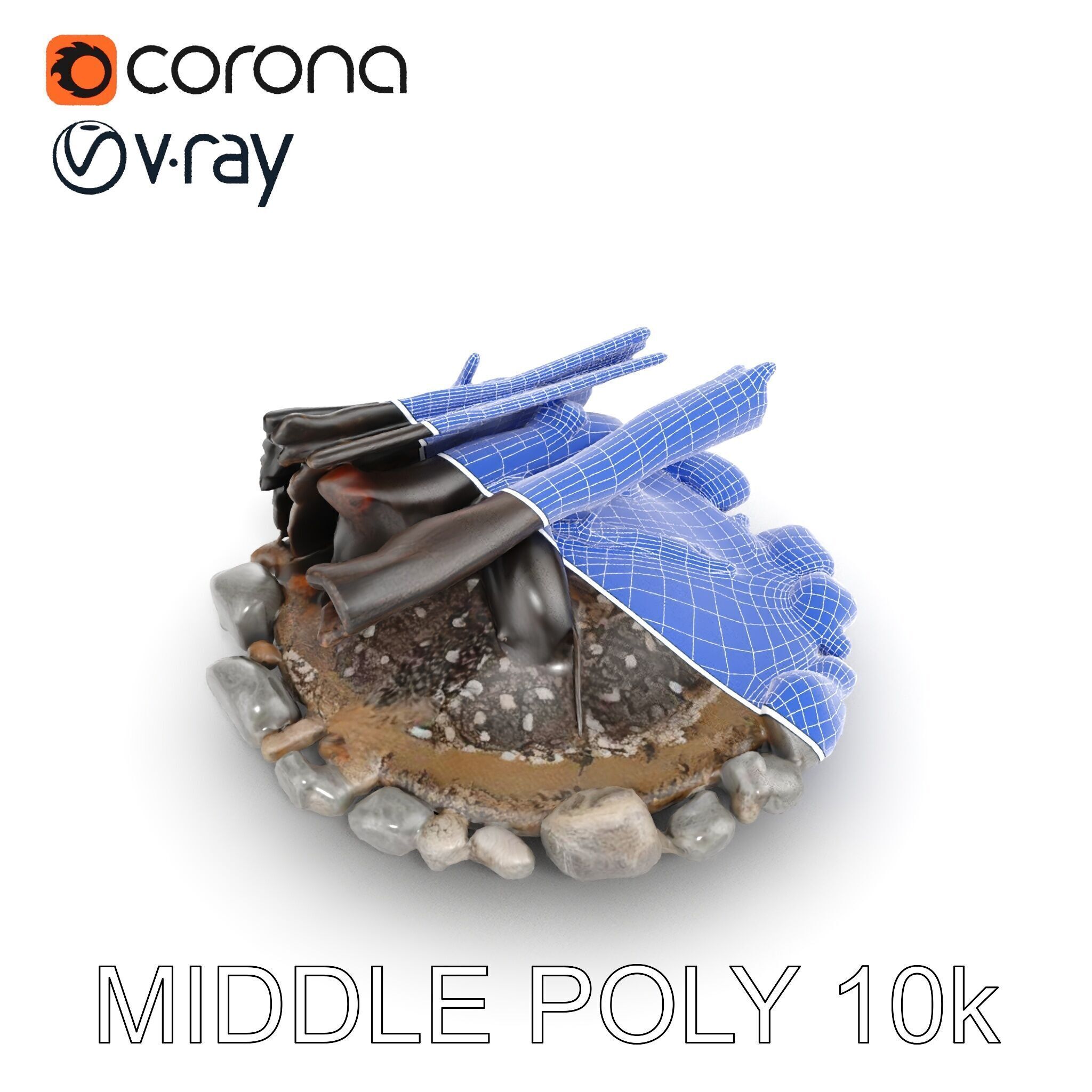 Campfire and Stone Circle D Model Pack Low-poly 3D model_30