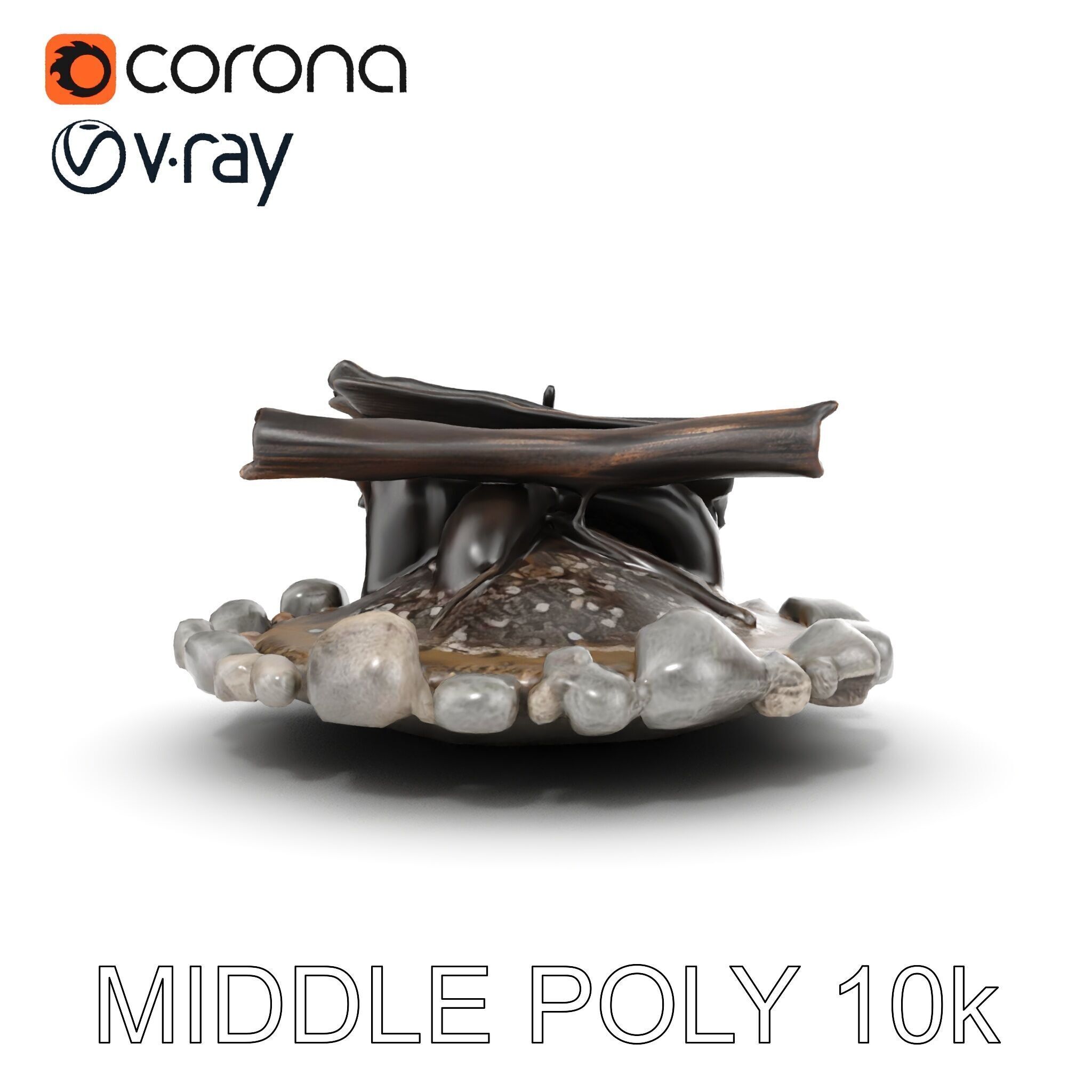 Campfire and Stone Circle D Model Pack Low-poly 3D model_17