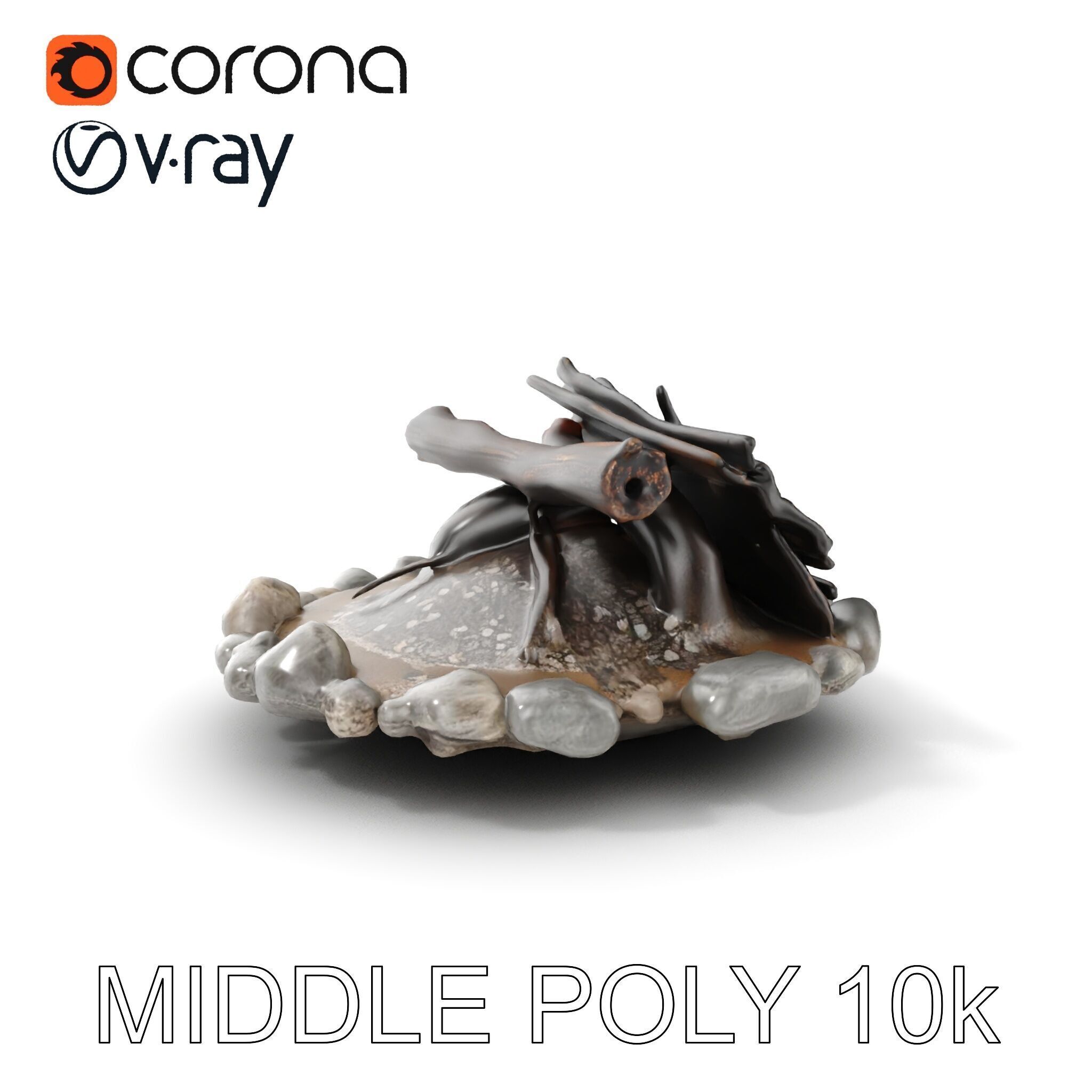 Campfire and Stone Circle D Model Pack Low-poly 3D model_14