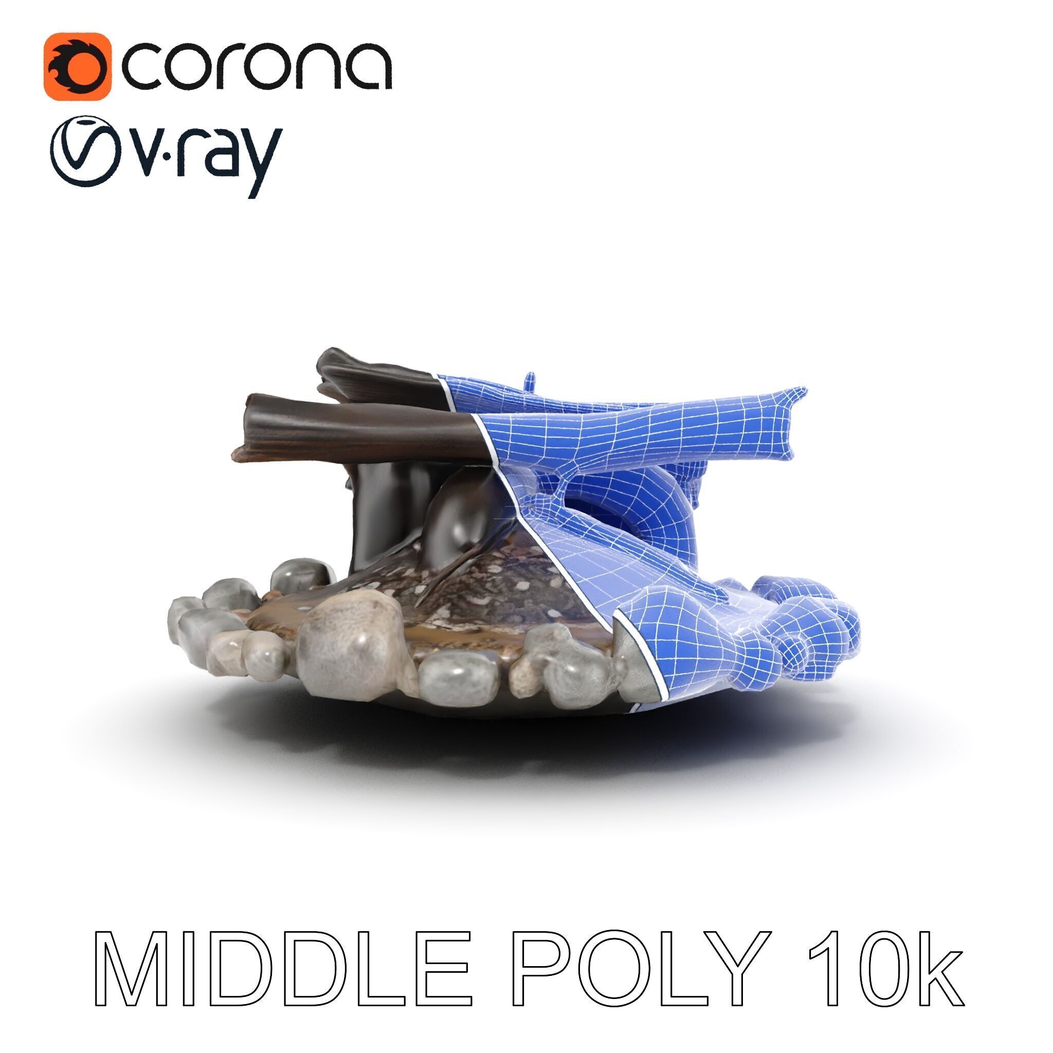 Campfire and Stone Circle D Model Pack Low-poly 3D model_24