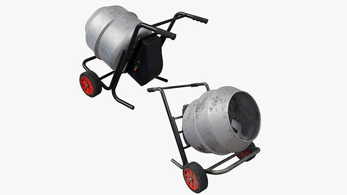 Portable Concrete Mixer V2 Low-poly 3D model