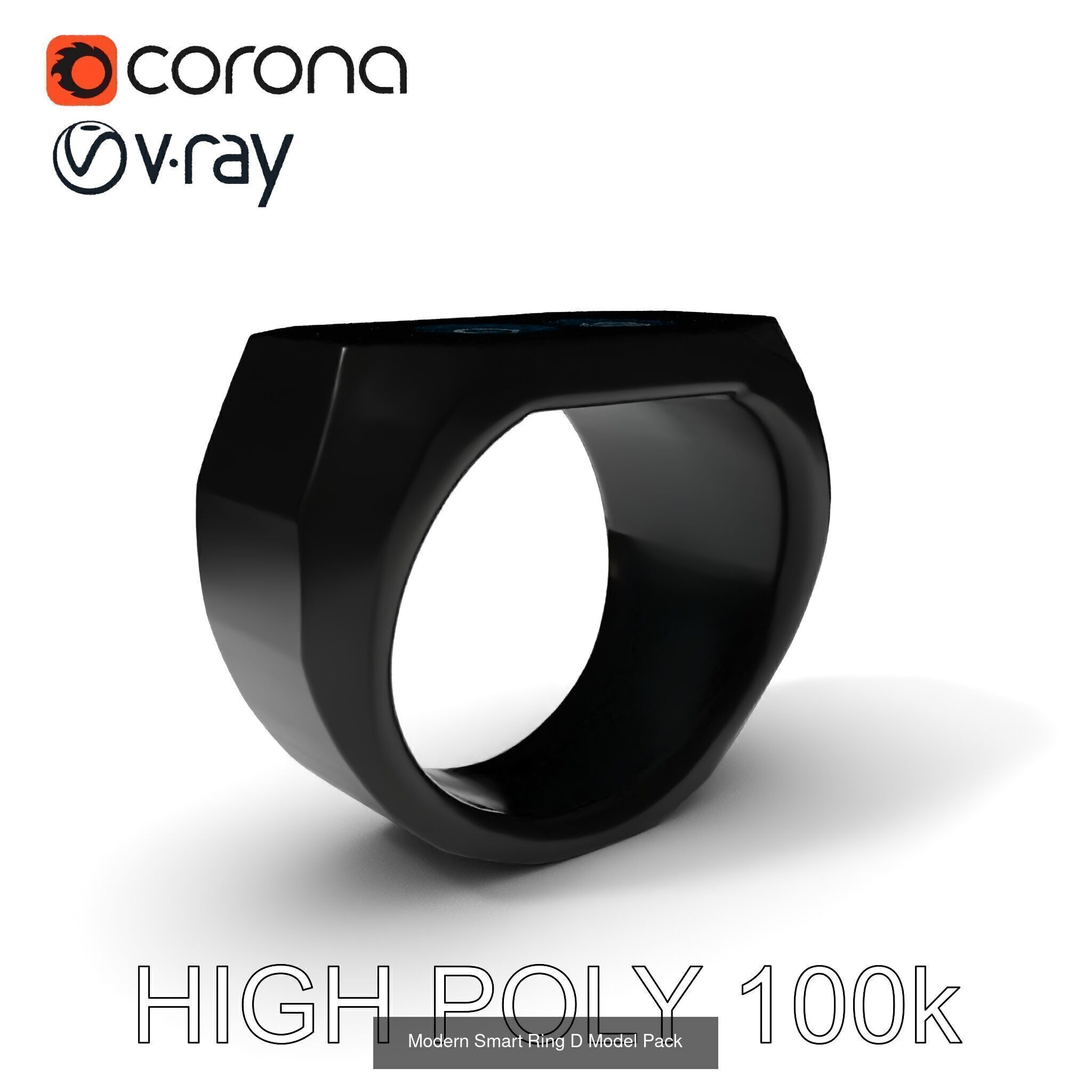 Smart Wearable Rings Watches Pack 3D Model Collection_14