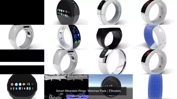 Smart Wearable Rings Watches Pack 3D Model Collection Smart Wearable Rings Watches Pack 3D Model Collection