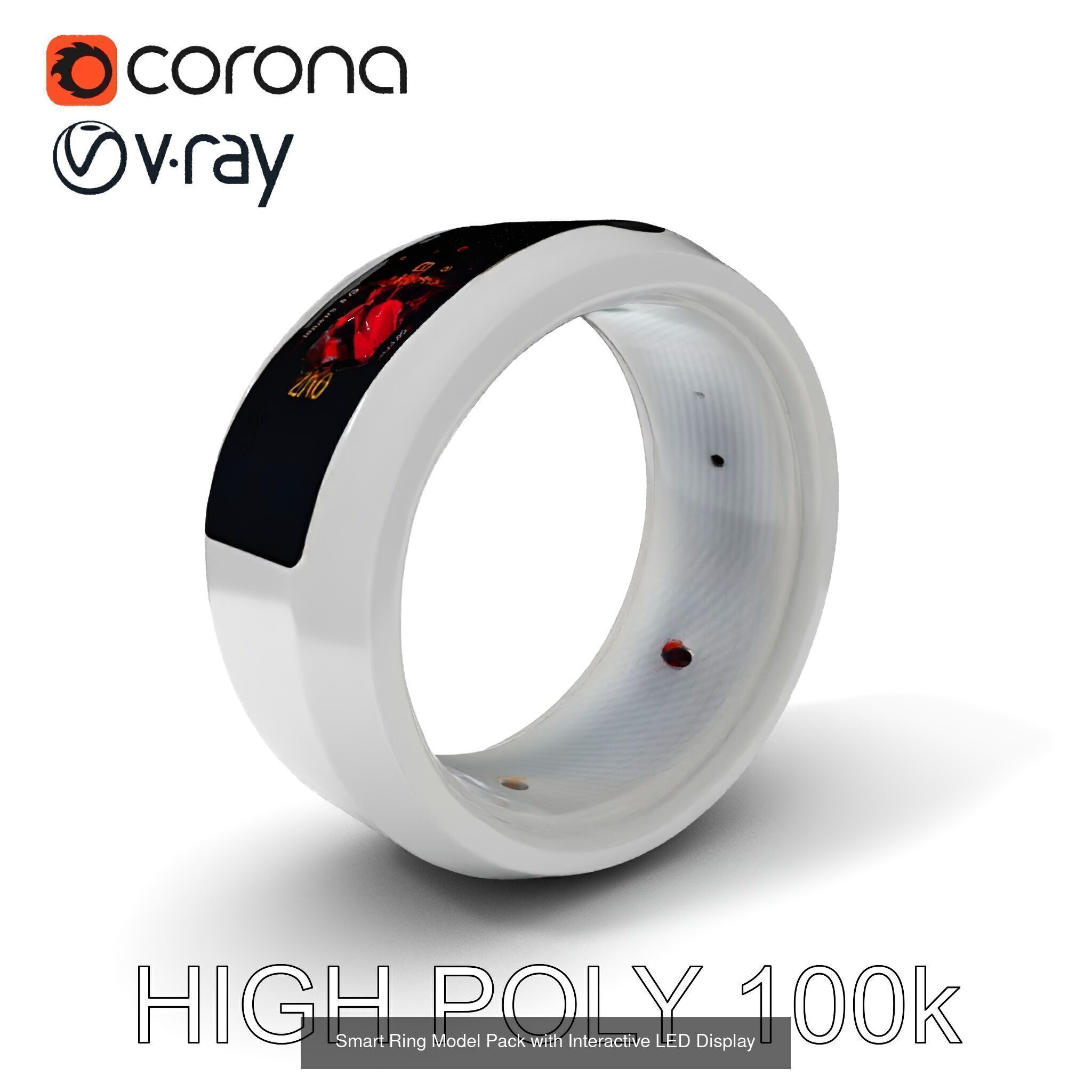 Smart Wearable Rings Watches Pack 3D Model Collection_11