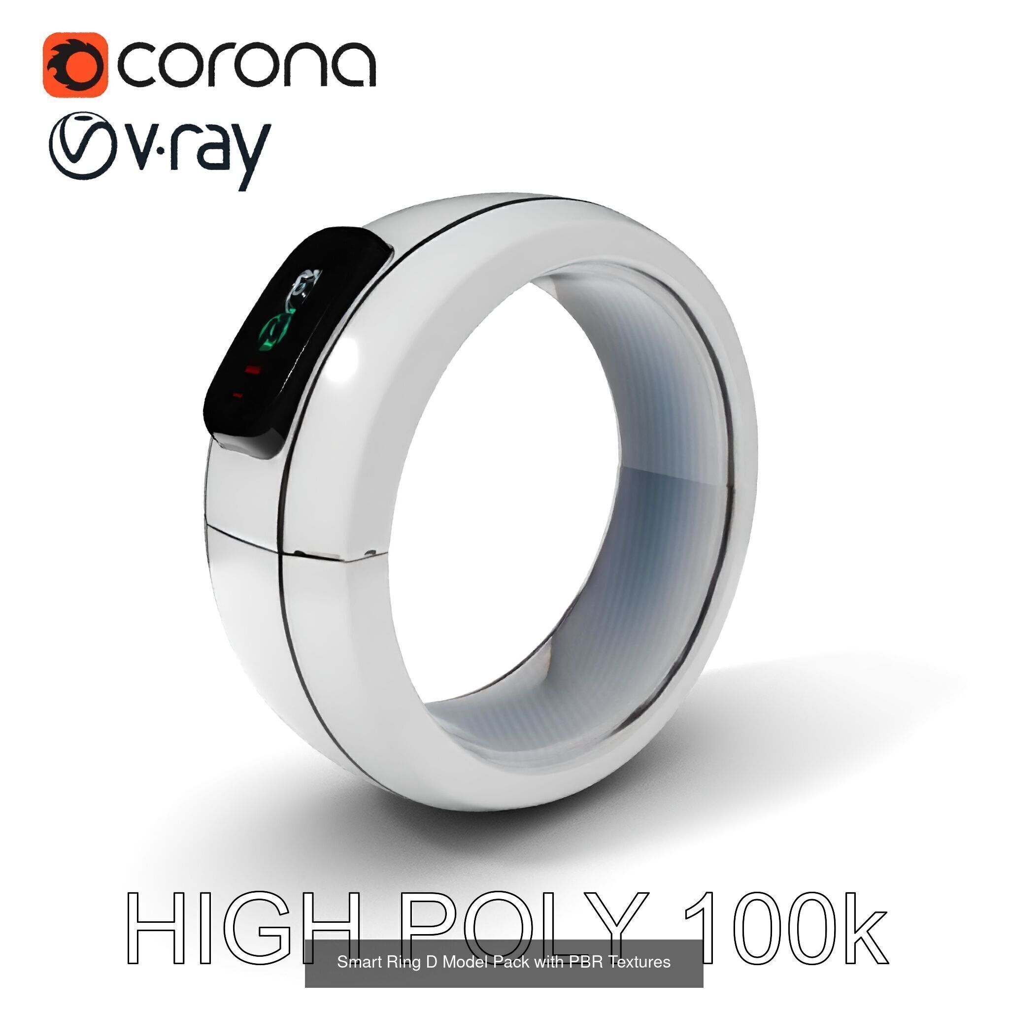 Smart Wearable Rings Watches Pack 3D Model Collection_10