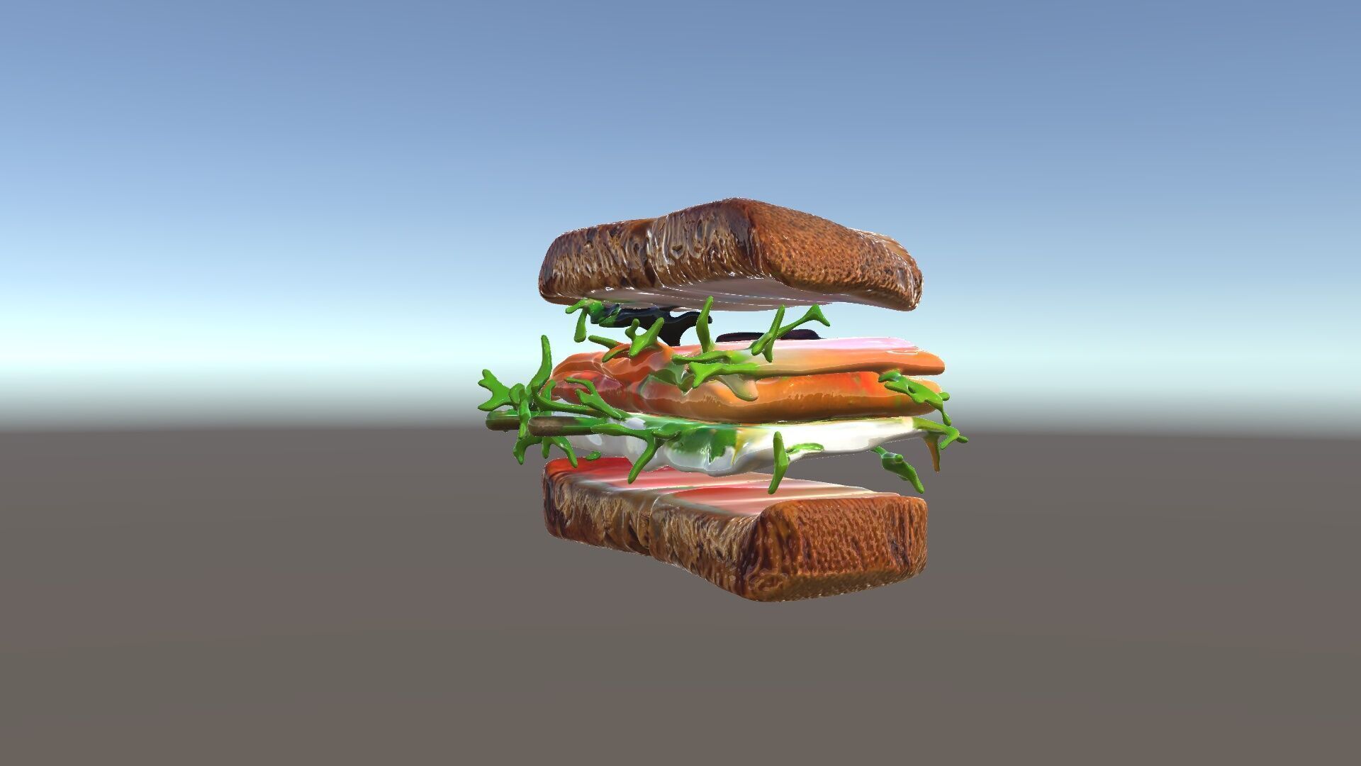 Smoked Salmon Sandwich model pack for realistic rendering and... Low-poly 3D model_5