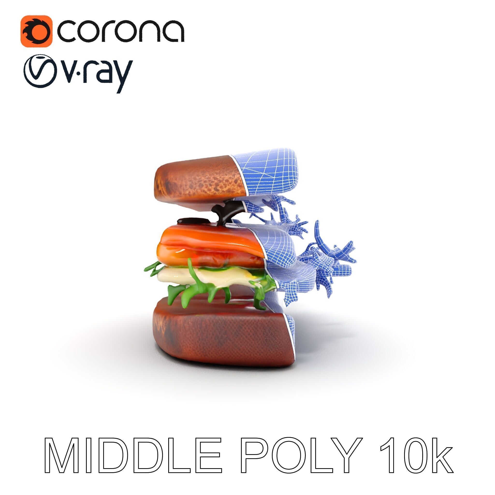 Smoked Salmon Sandwich model pack for realistic rendering and... Low-poly 3D model_19
