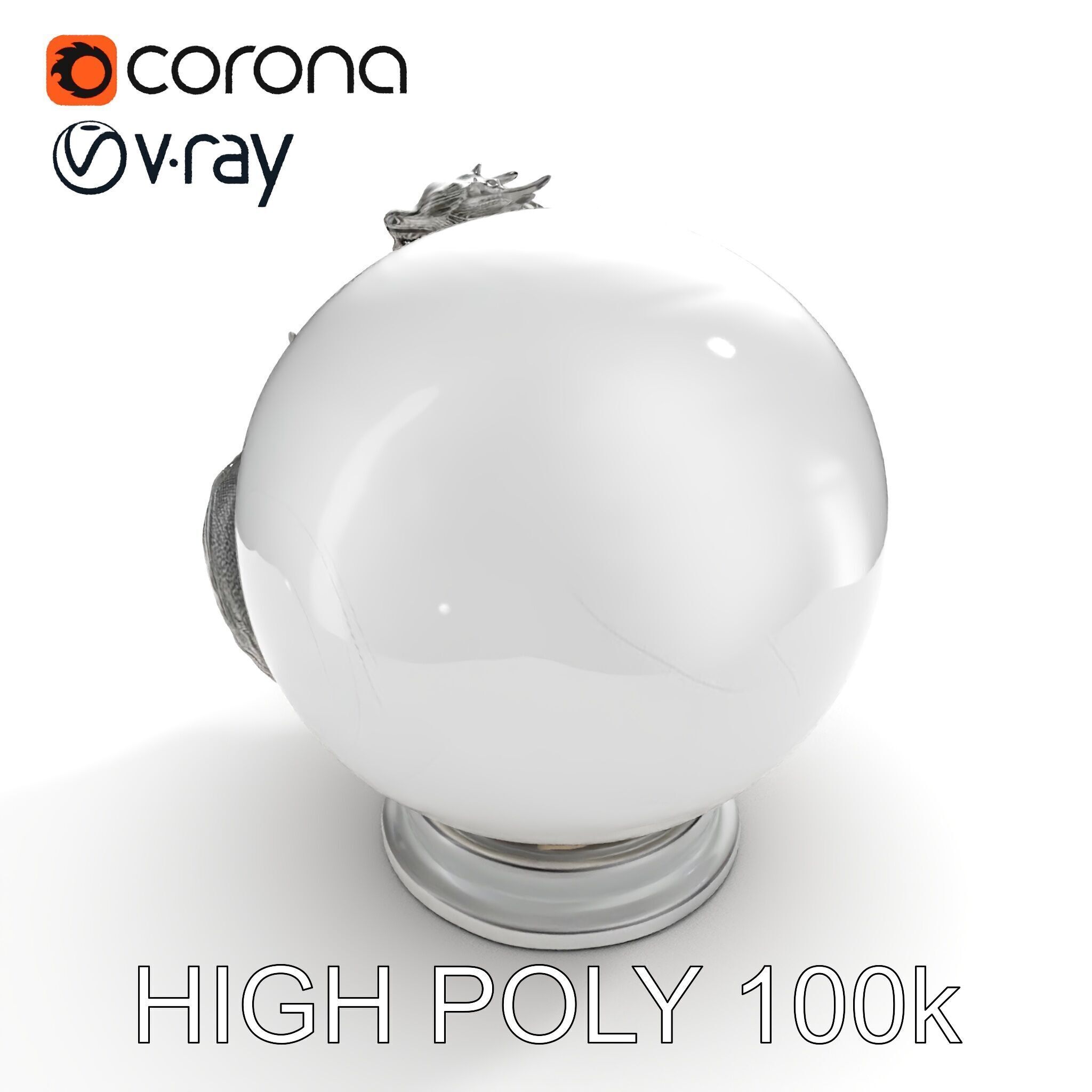 Dragon Sphere Decorative Model Pack Low-poly 3D model_10