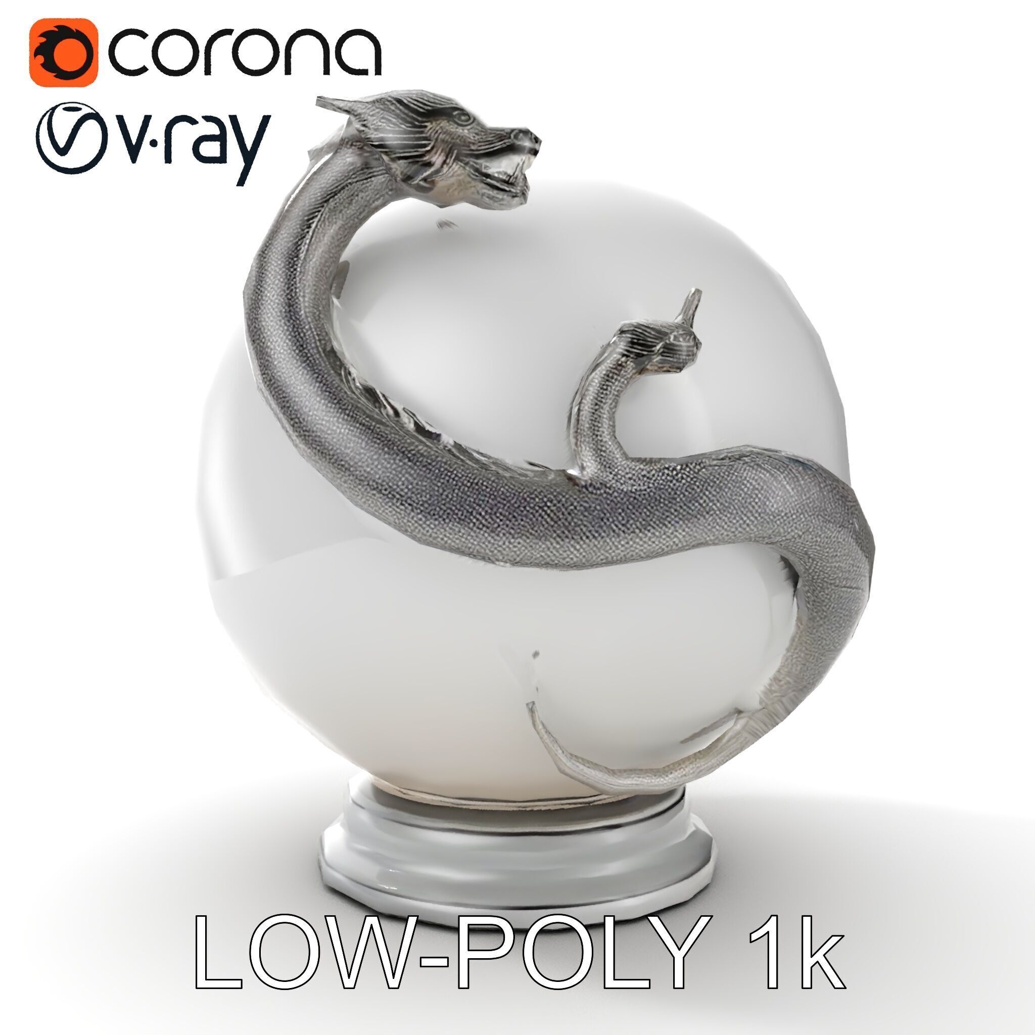 Dragon Sphere Decorative Model Pack Low-poly 3D model_12