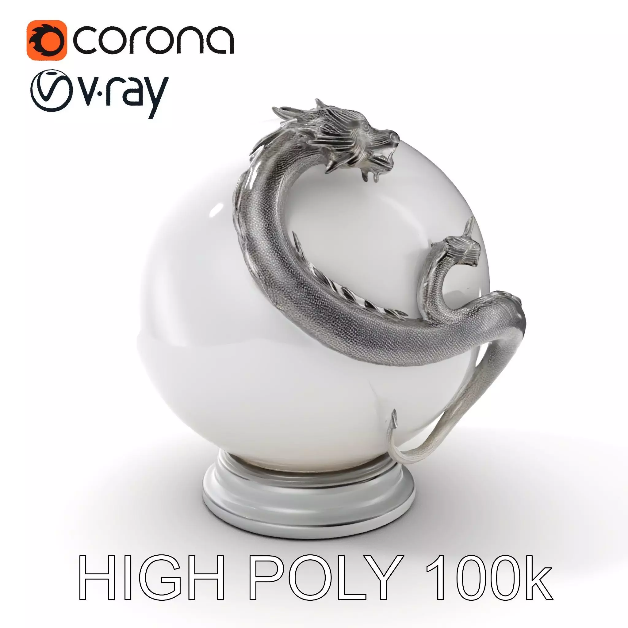 Dragon Sphere Decorative Model Pack Low-poly 3D model_0