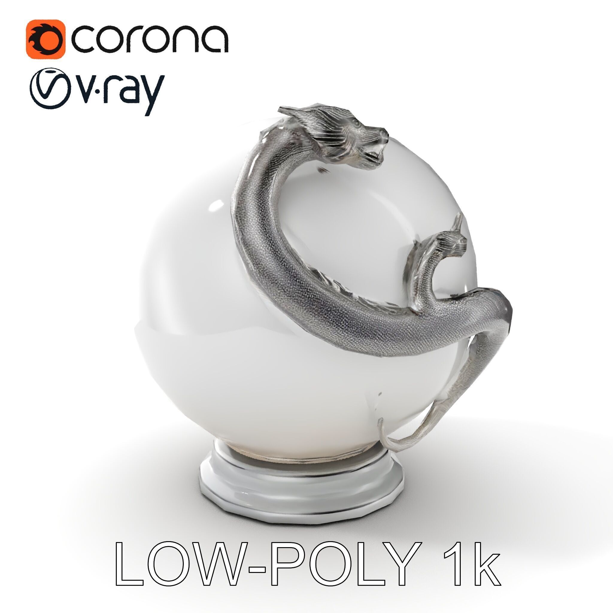 Dragon Sphere Decorative Model Pack Low-poly 3D model_17
