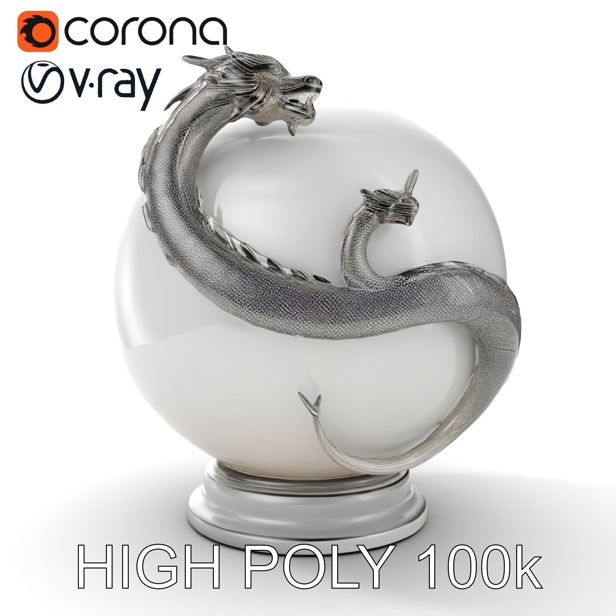 Dragon Sphere Decorative Model Pack Low-poly 3D model_15