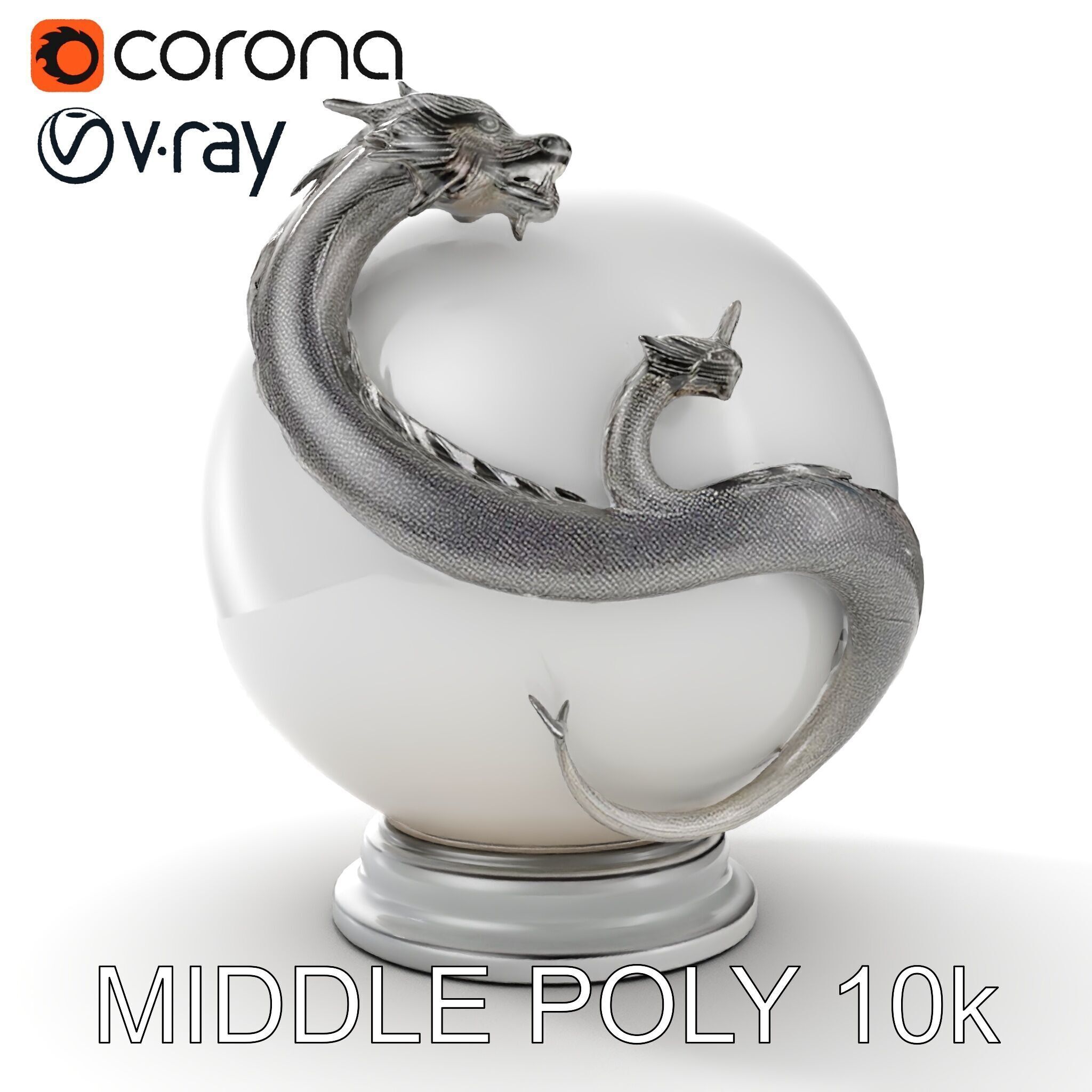 Dragon Sphere Decorative Model Pack Low-poly 3D model_11