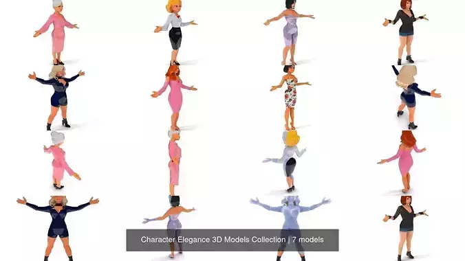 Character Elegance 3D Models Collection 