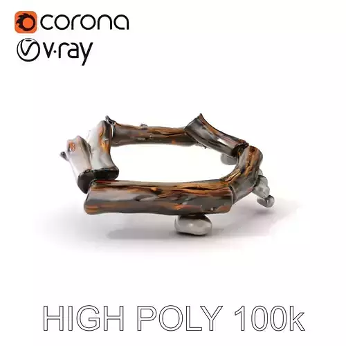 Realistic Campfire Model Pack with Detailed Logs and Stones Low-poly 3D model