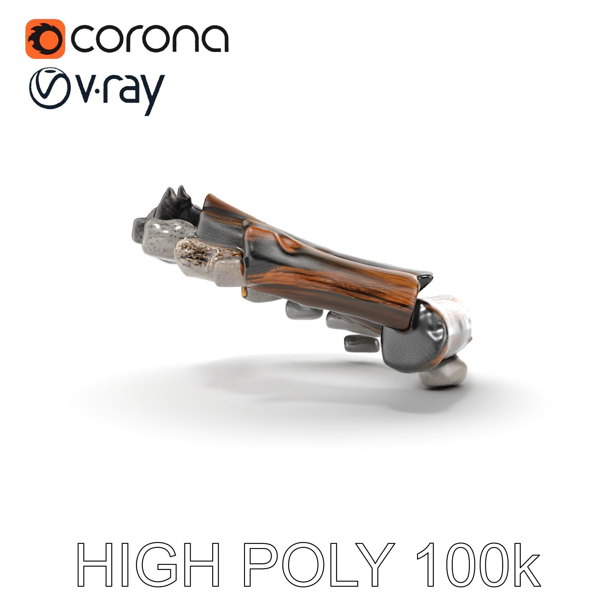 Realistic Campfire Model Pack with Detailed Logs and Stones Low-poly 3D model_26