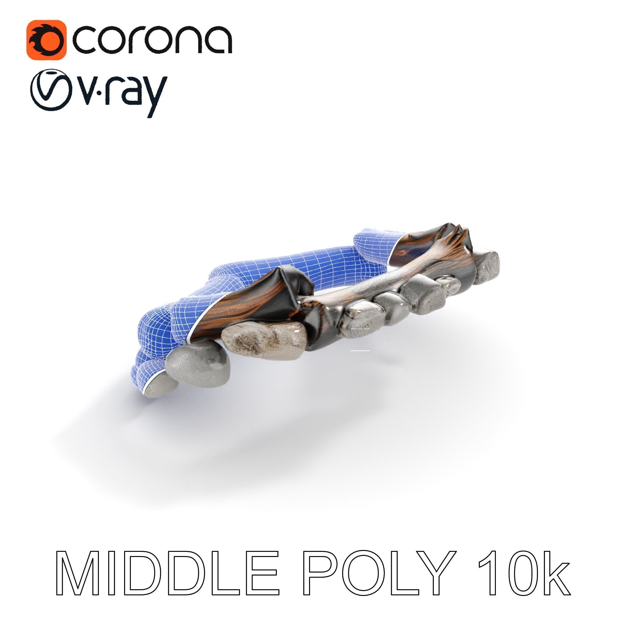 Realistic Campfire Model Pack with Detailed Logs and Stones Low-poly 3D model_24