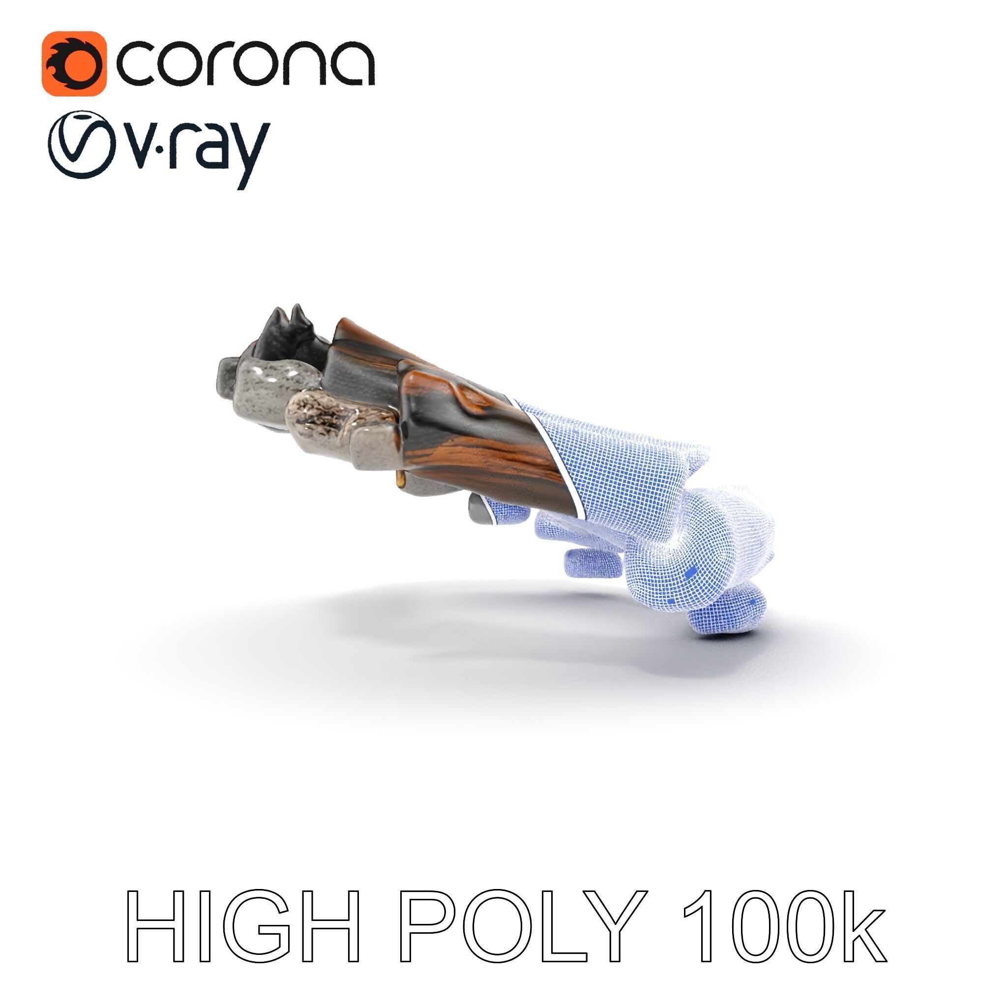 Realistic Campfire Model Pack with Detailed Logs and Stones Low-poly 3D model_32