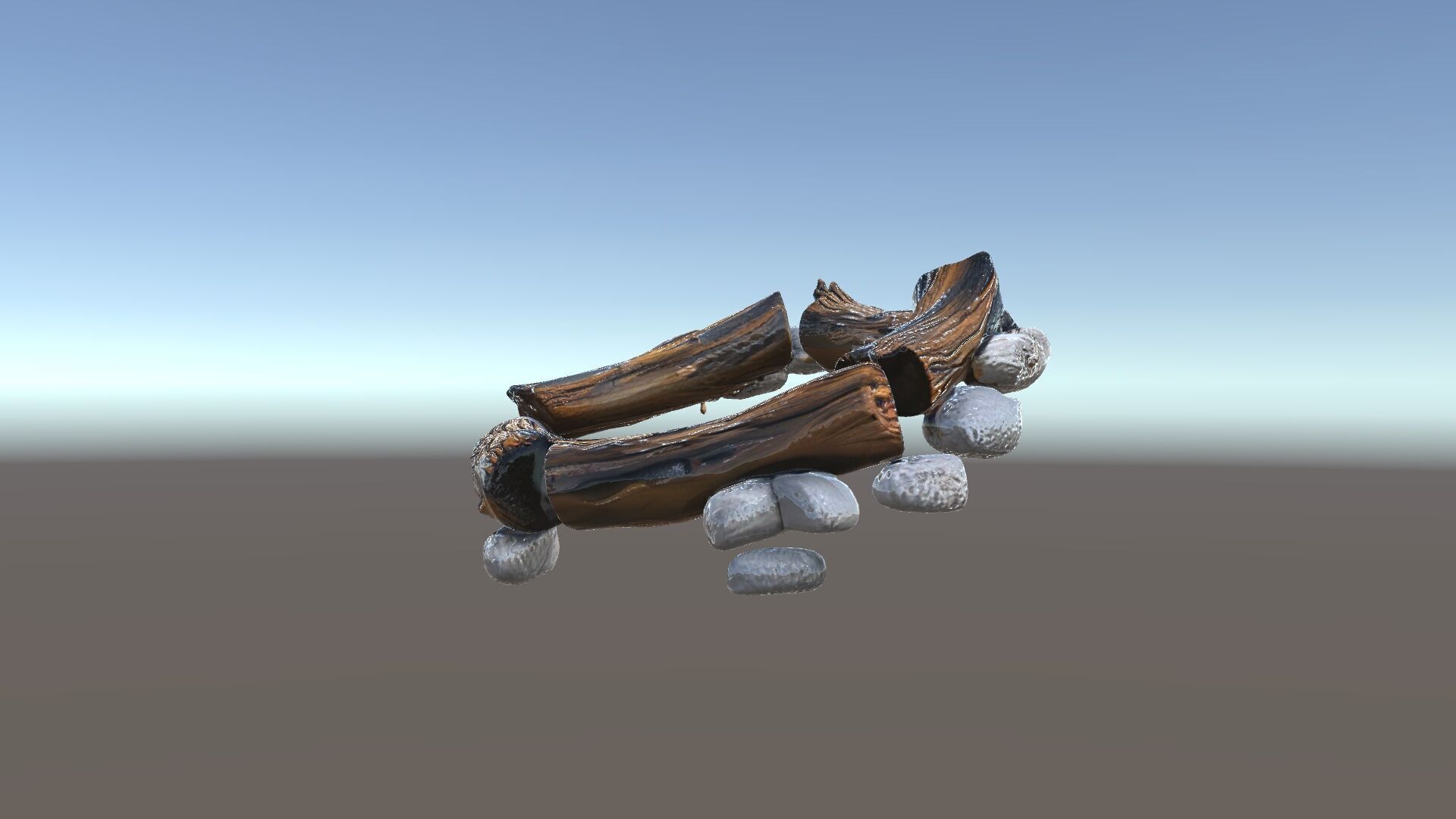 Realistic Campfire Model Pack with Detailed Logs and Stones Low-poly 3D model_33