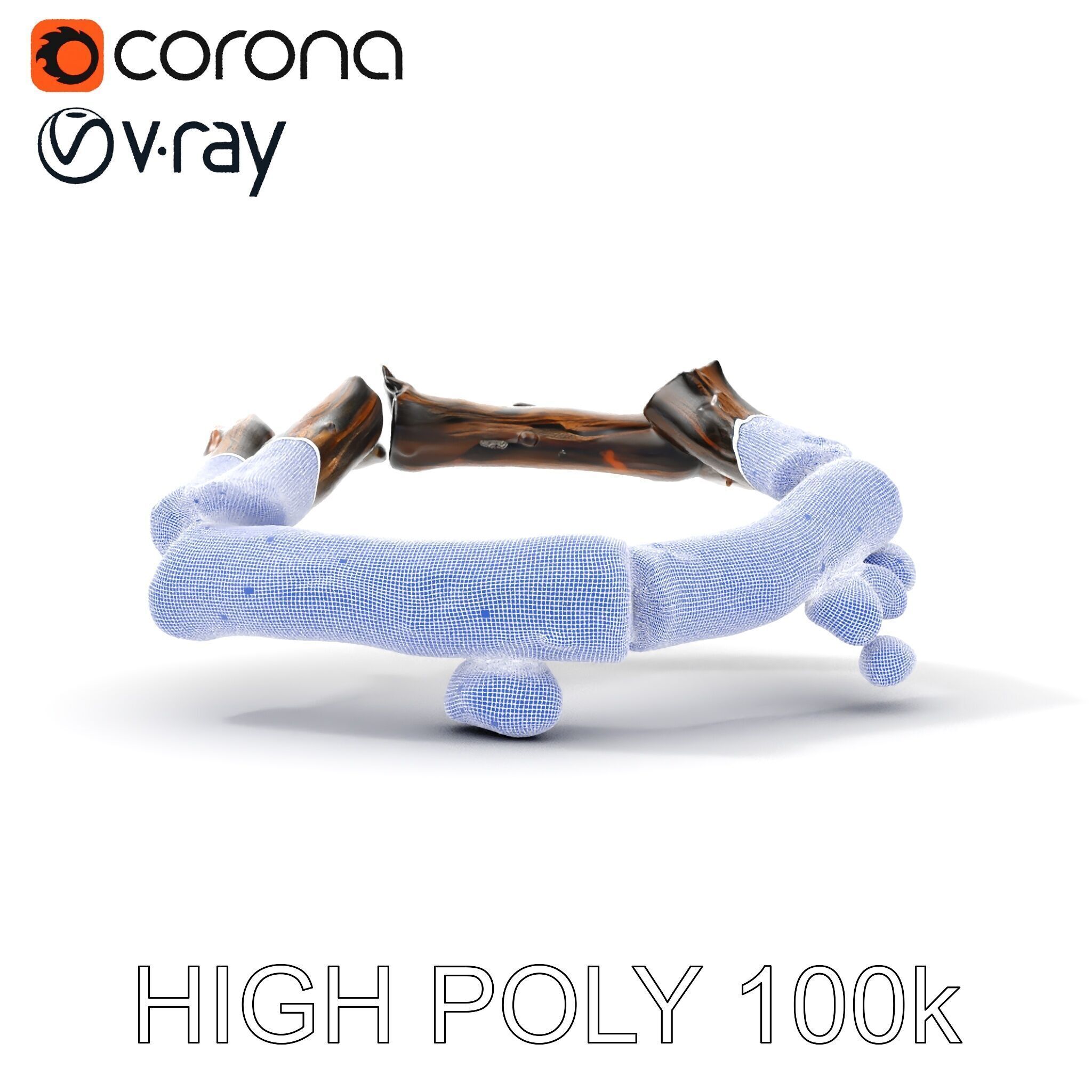 Realistic Campfire Model Pack with Detailed Logs and Stones Low-poly 3D model_29