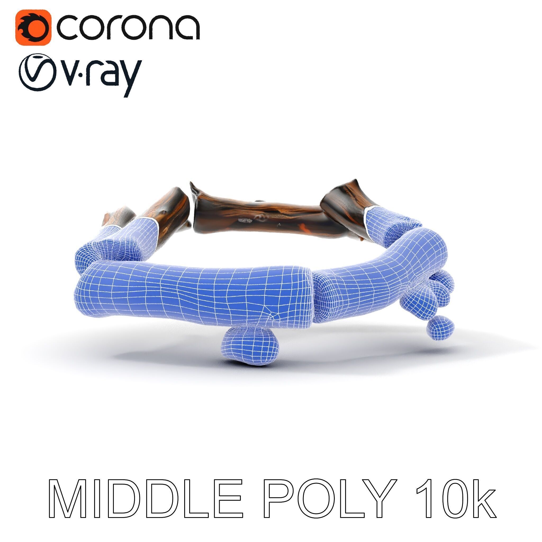 Realistic Campfire Model Pack with Detailed Logs and Stones Low-poly 3D model_21