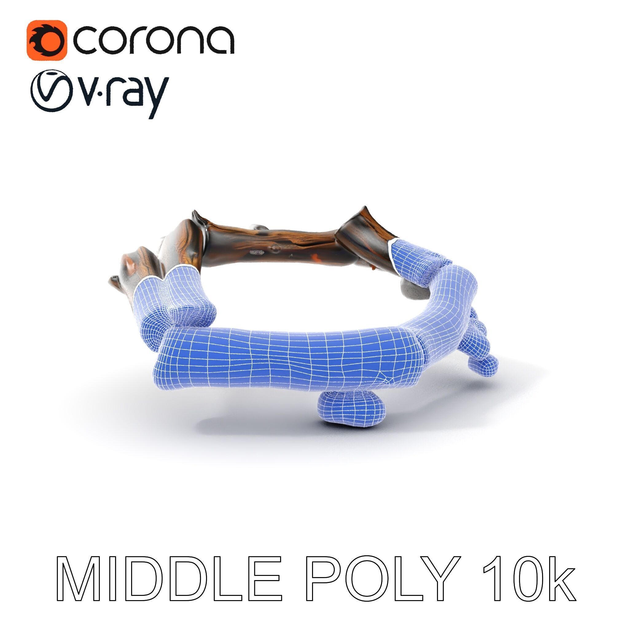 Realistic Campfire Model Pack with Detailed Logs and Stones Low-poly 3D model_27