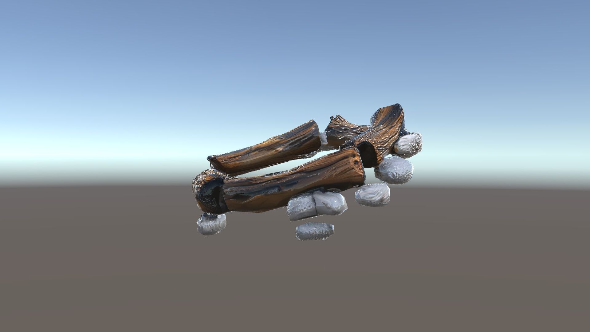 Realistic Campfire Model Pack with Detailed Logs and Stones Low-poly 3D model_34