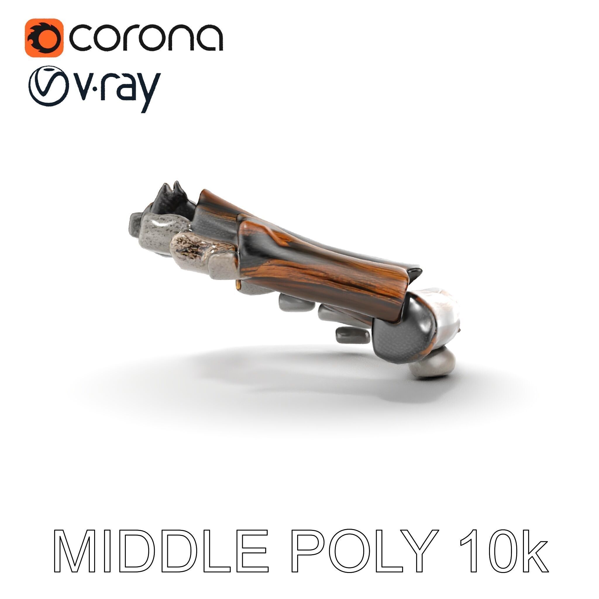 Realistic Campfire Model Pack with Detailed Logs and Stones Low-poly 3D model_18