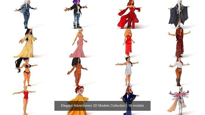 Elegant Adventurers 3D Models Collection 