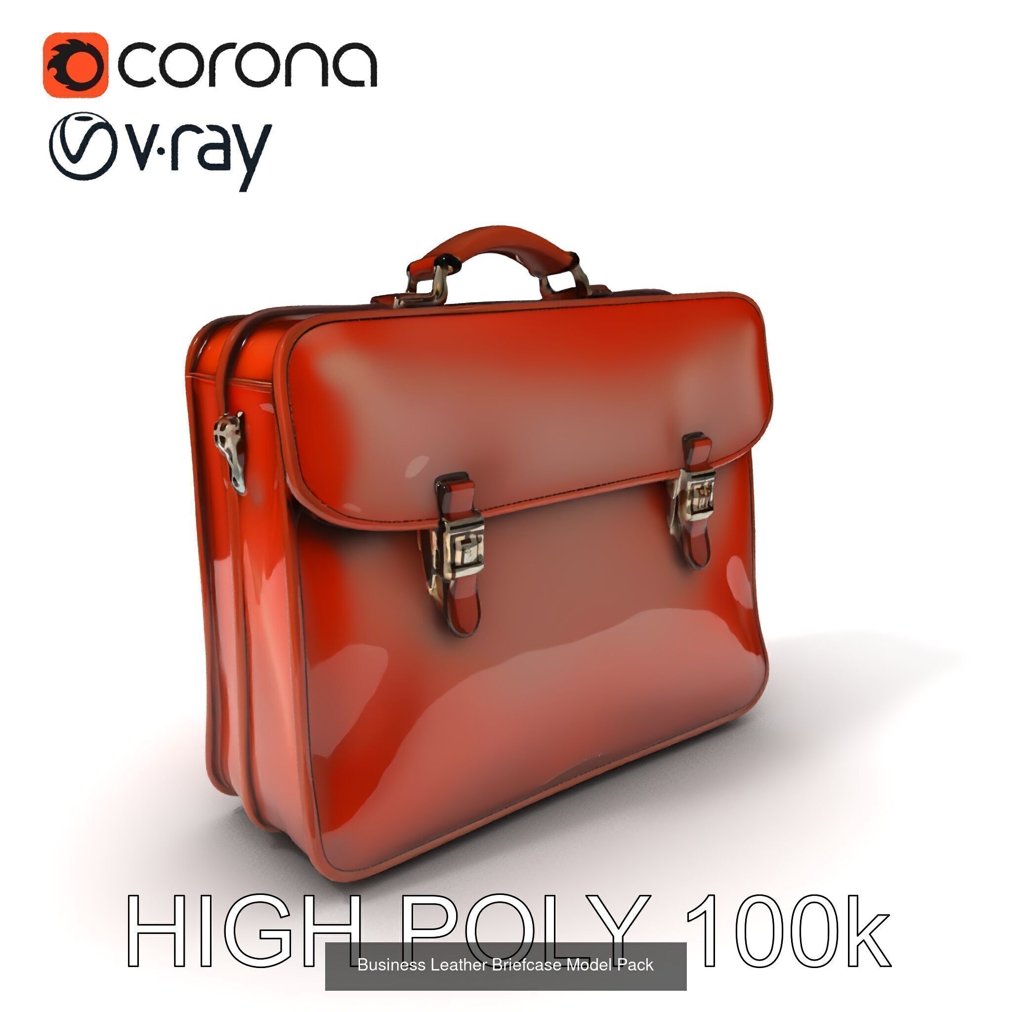 Stylish Suitcases  Briefcase Pack 3D Model Collection_12