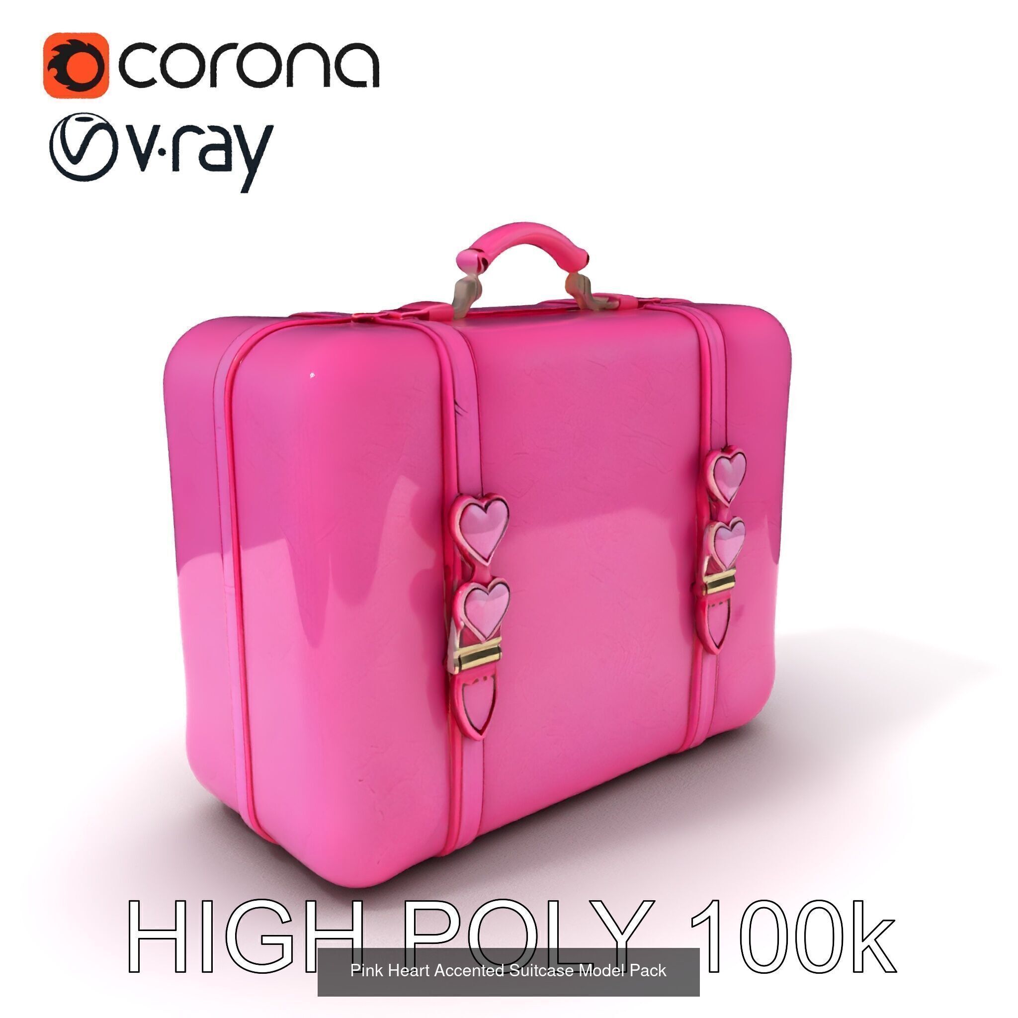 Stylish Suitcases  Briefcase Pack 3D Model Collection_9