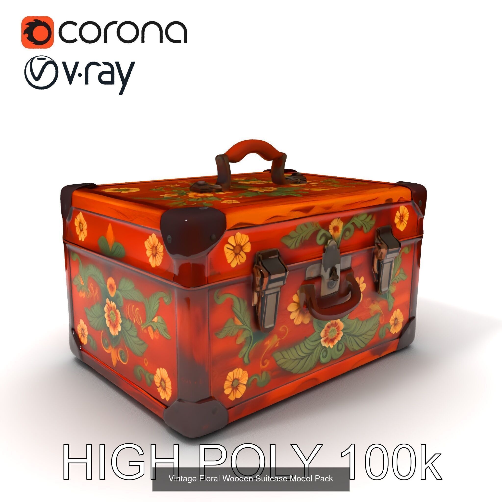 Stylish Suitcases  Briefcase Pack 3D Model Collection_10